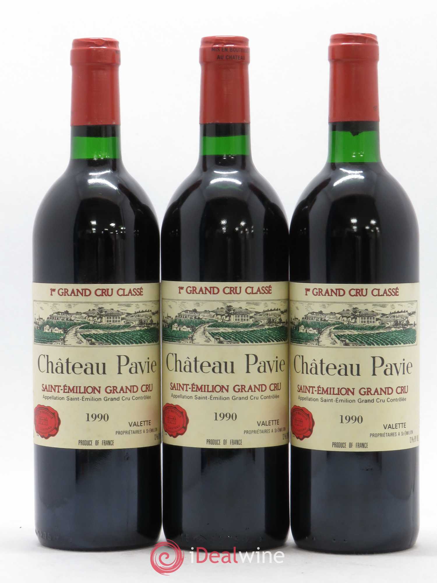Château Pavie 1er Grand Cru Classé A 1990 - Lot de 3 bouteilles - 0