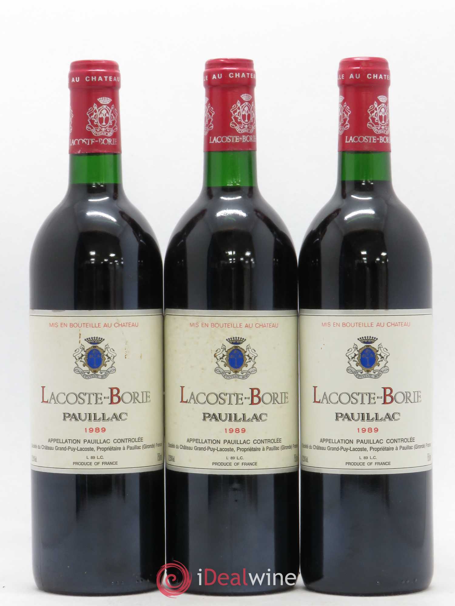 Lacoste Borie 1989 - Lot de 3 bouteilles - 0