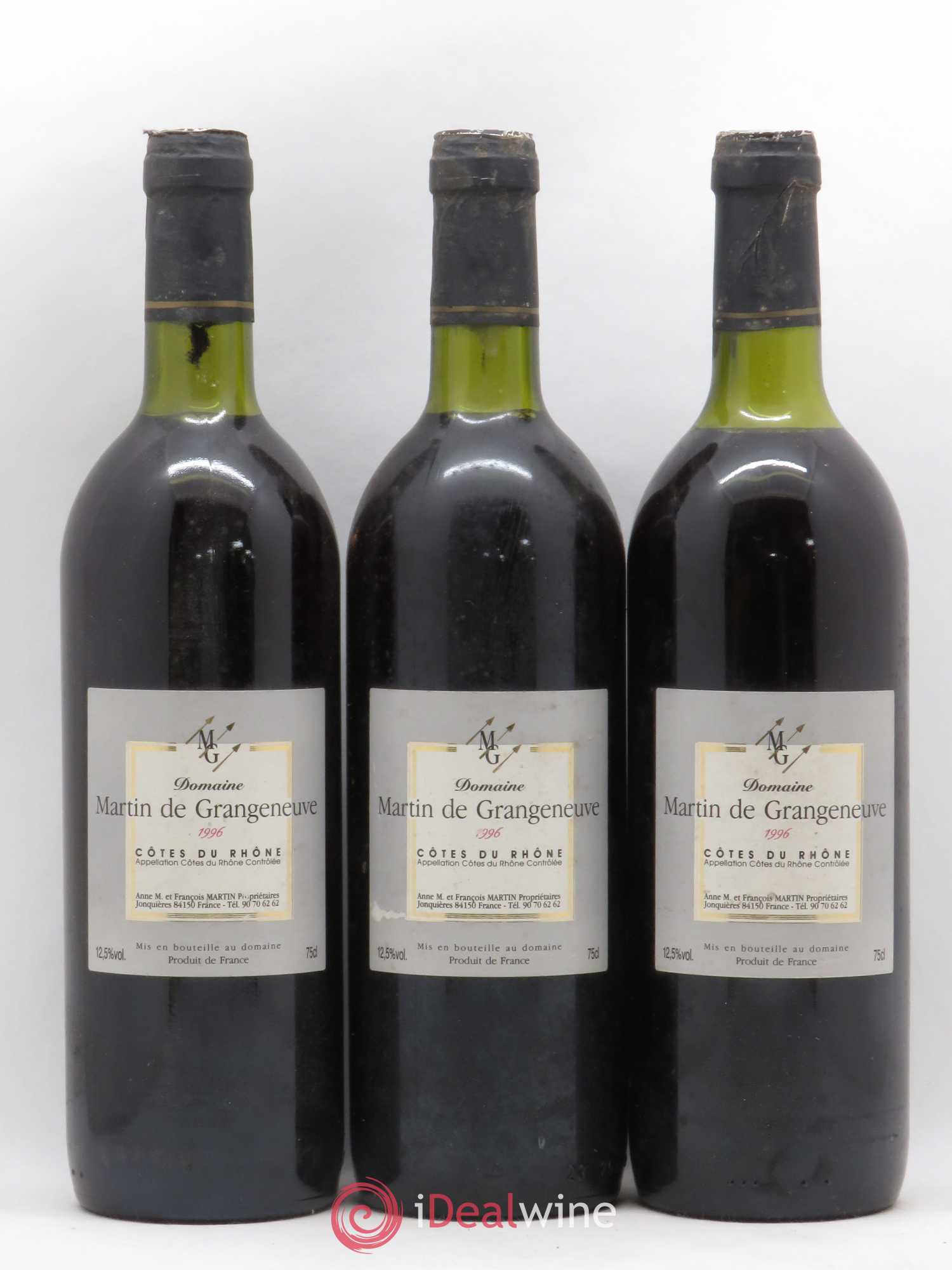 Côtes-du-Rhône Martin de Grangeneuve 1996 - Posten von 3 Flaschen - 0