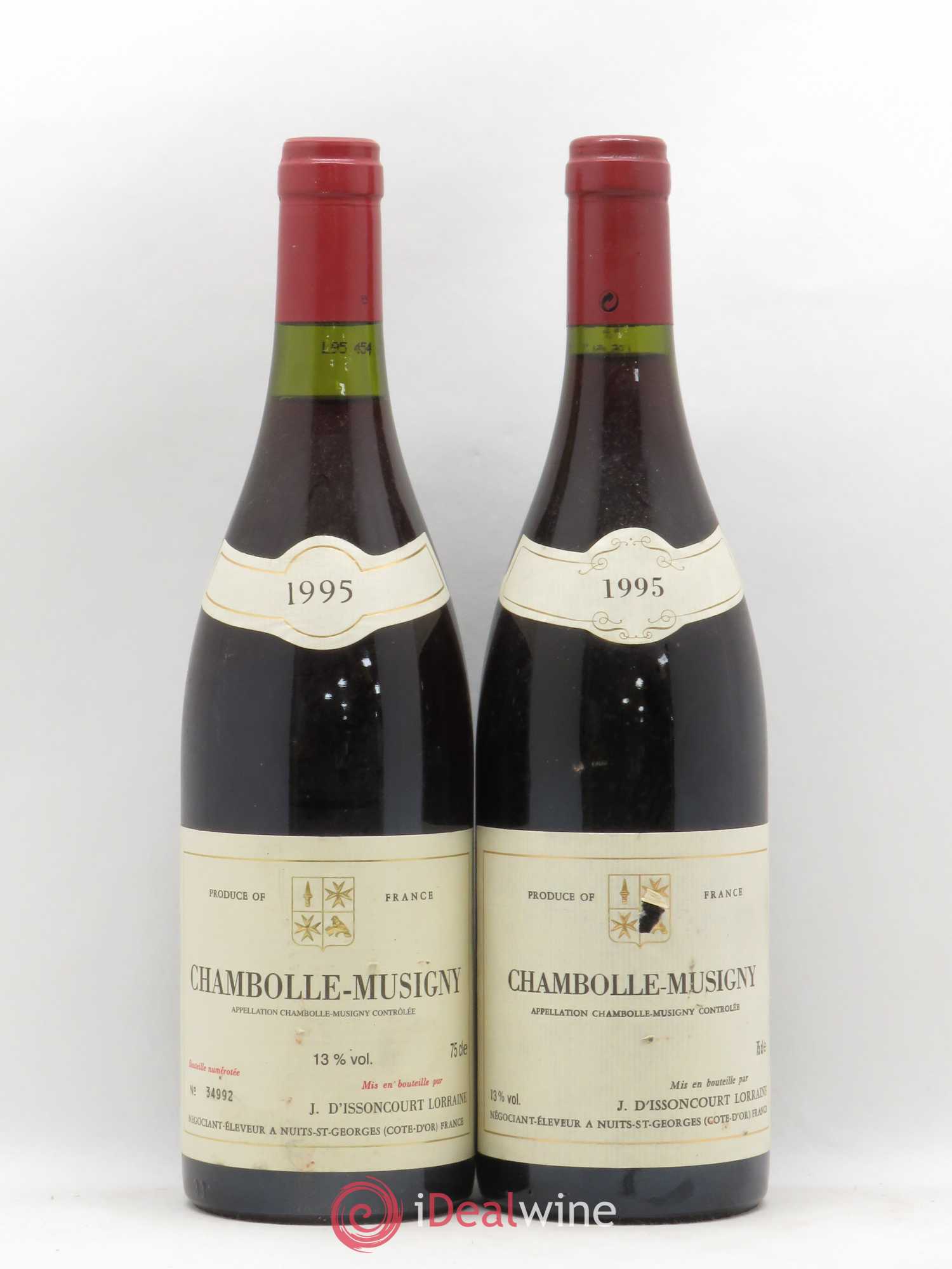 Chambolle-Musigny J d'Issancourt Lorraine 1995 - Posten von 2 Flaschen - 0
