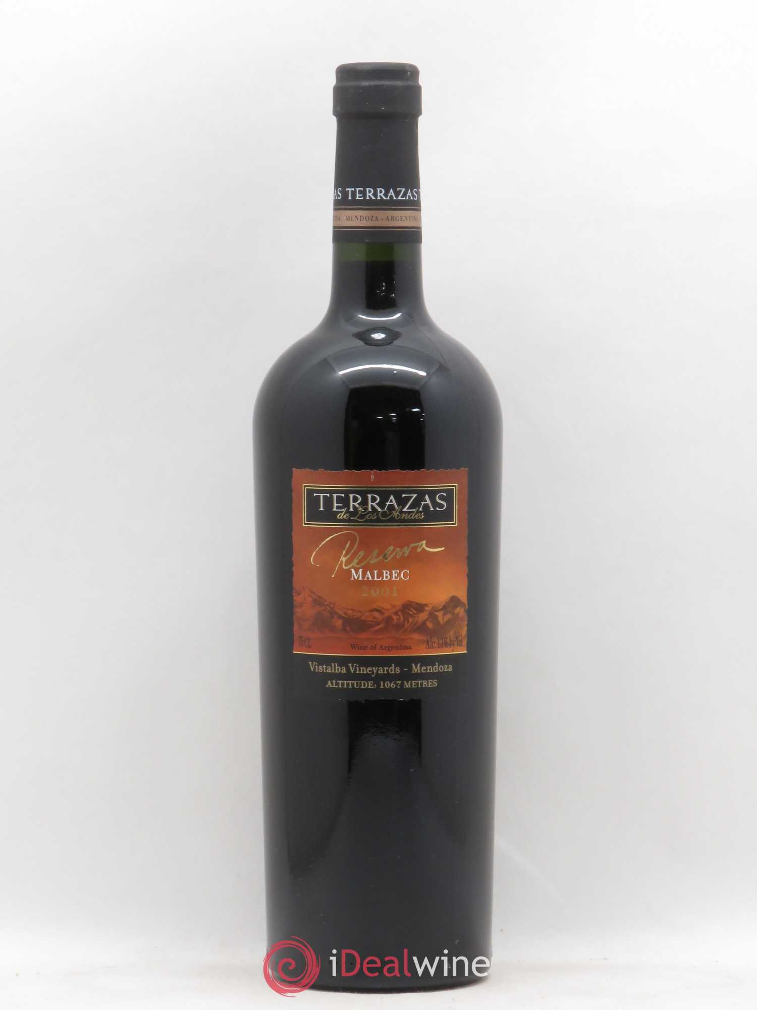 Mendoza Terrazas De Los Andes Malbec Reserva Vistalba Vineyards 2001 - Posten von 1 Flasche - 0