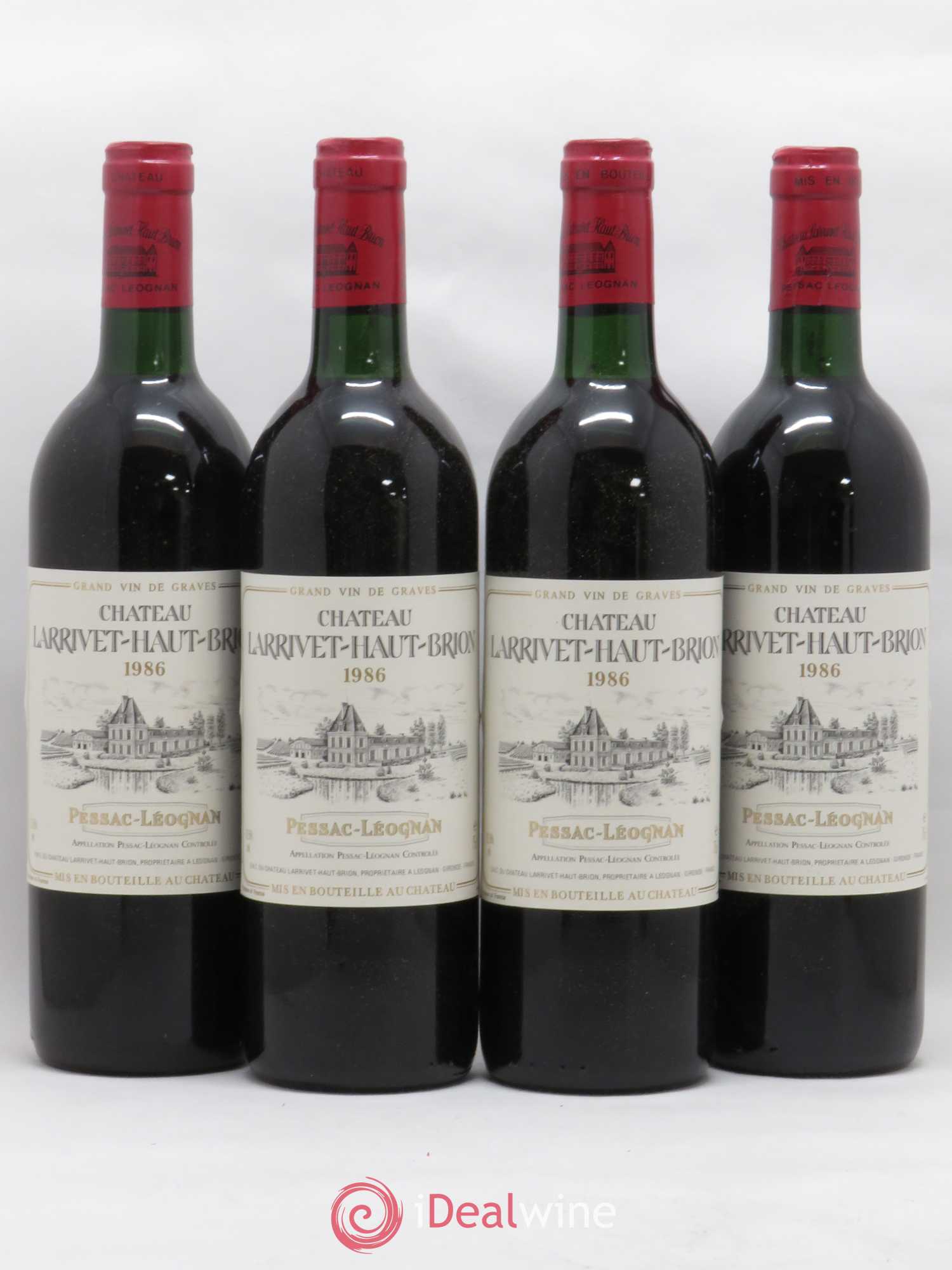 Château Larrivet Haut-Brion 1986 - Lot de 4 bouteilles - 0