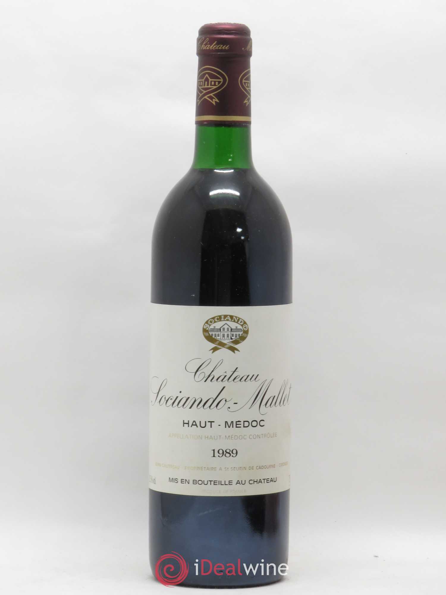 Château Sociando Mallet 1989 - Lot de 1 bouteille - 0