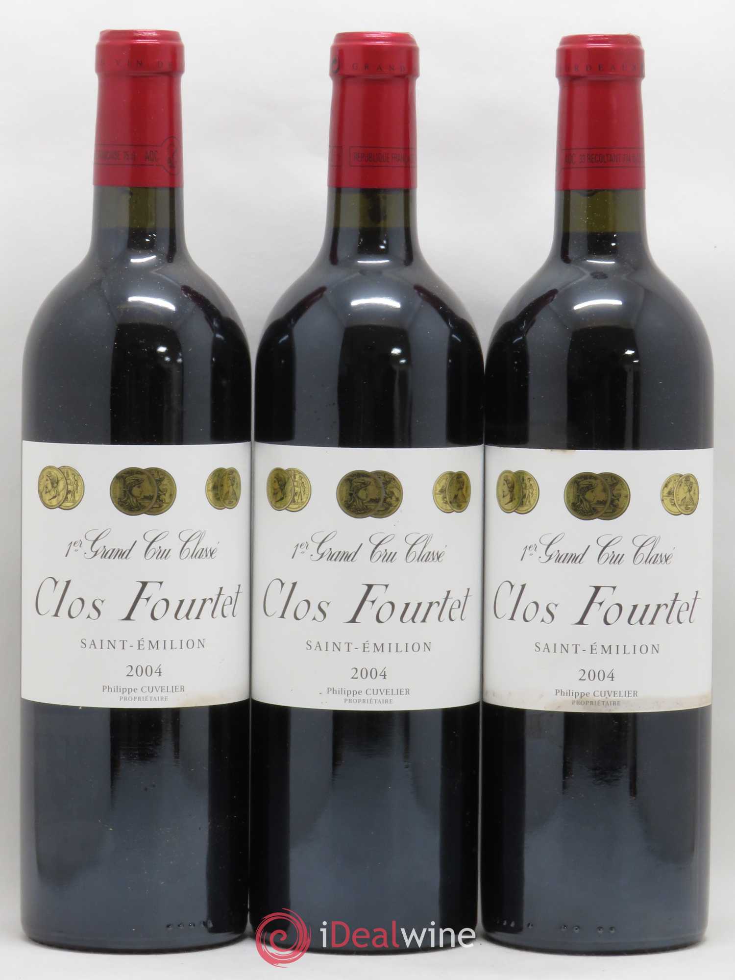 Clos Fourtet 1er Grand Cru Classé B 2004 - Lot de 3 bouteilles - 0