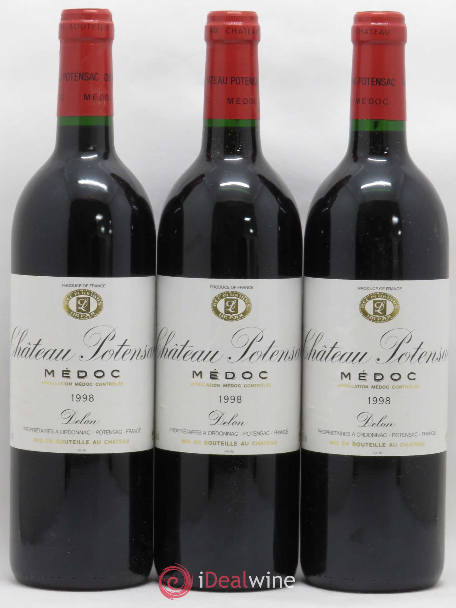 Château Potensac 1998 - Lot de 3 bouteilles - 0
