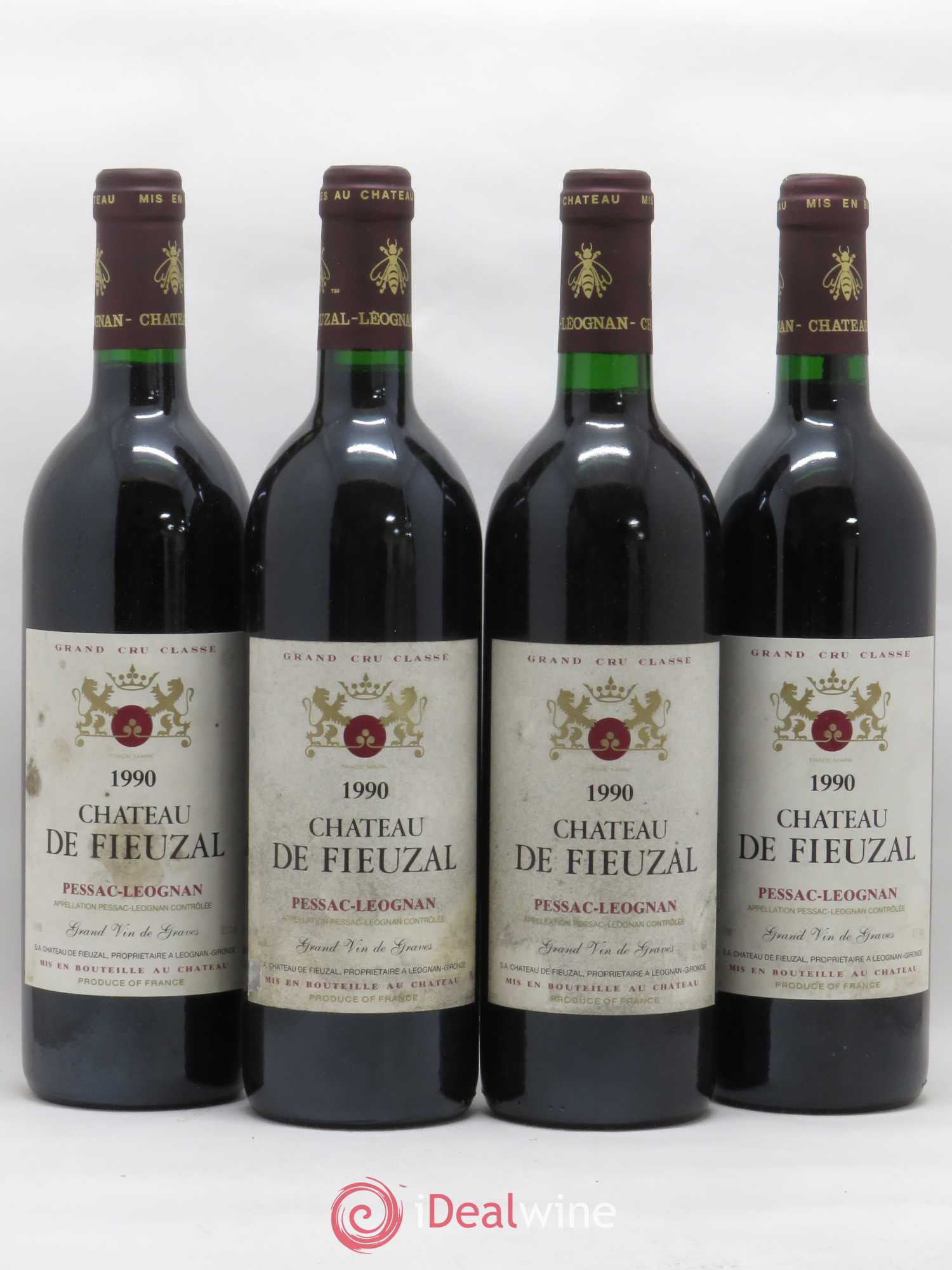 Château de Fieuzal Cru Classé de Graves 1990 - Lot de 4 bouteilles - 0