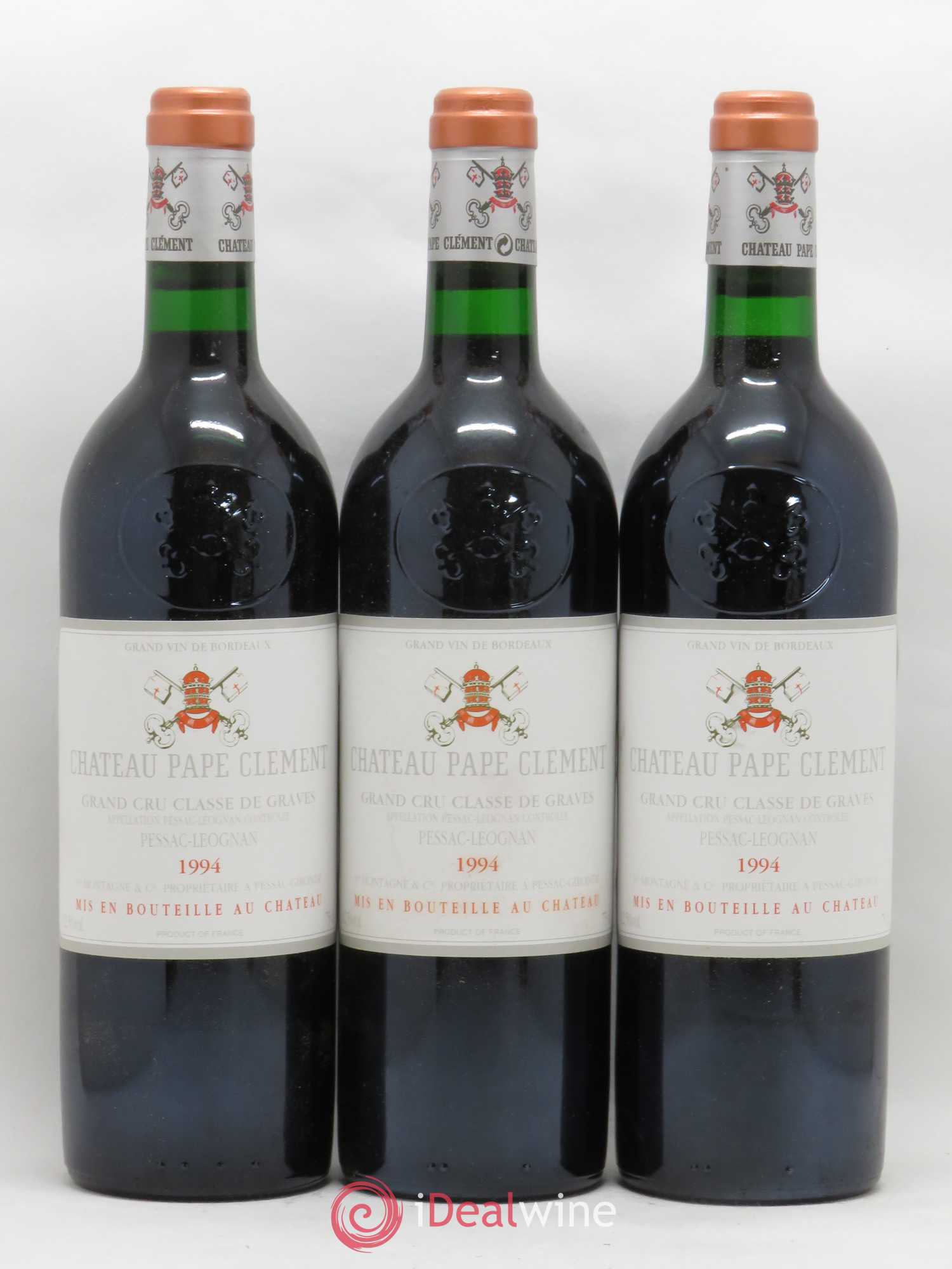 Château Pape Clément Cru Classé de Graves 1994 - Lot de 3 bouteilles - 0