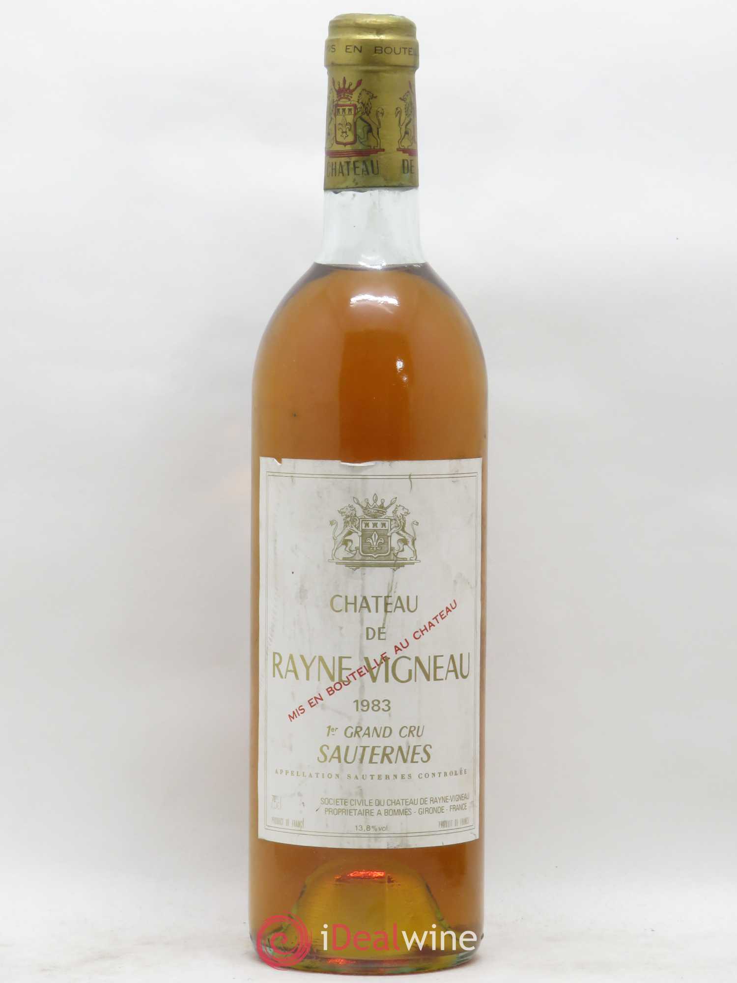 Château de Rayne Vigneau 1er Grand Cru Classé 1983 - Lotto di 1 bottiglia - 0