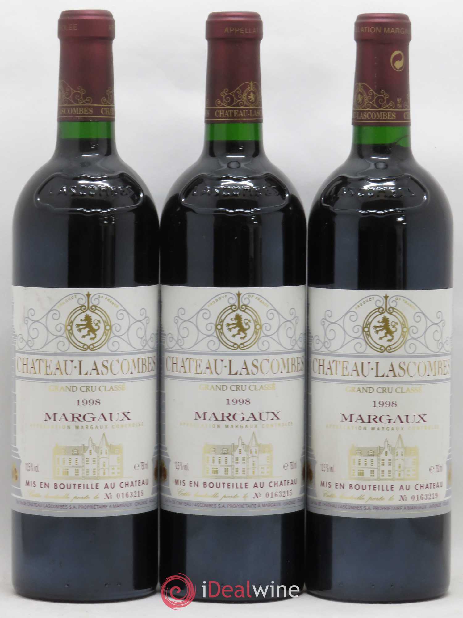 Château Lascombes 2ème Grand Cru Classé 1998 - Lot de 3 bouteilles - 0