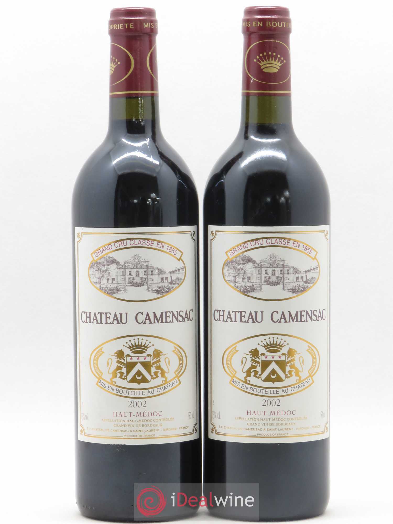 Château Camensac 5ème Grand Cru Classé 2002 - Lot de 2 bouteilles - 0