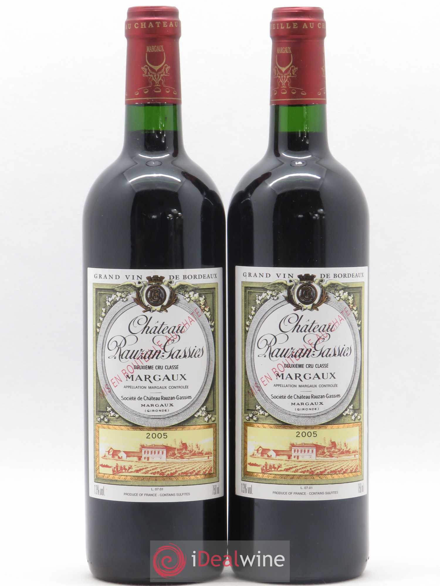 Château Rauzan-Gassies 2ème Grand Cru Classé 2005 - Lot de 2 bouteilles - 0