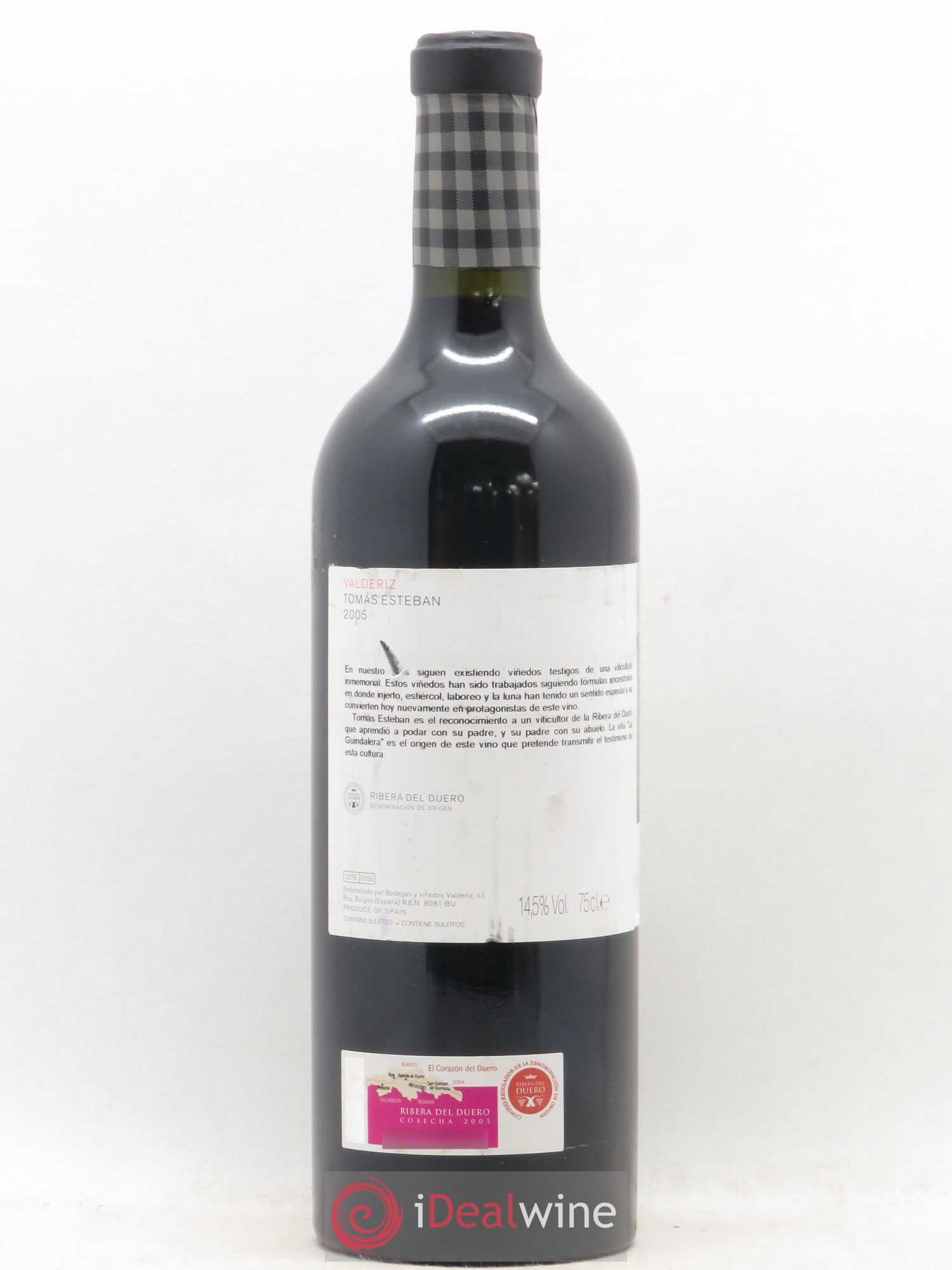 Ribera Del Duero DO Tomas Esteban Valderiz 2005 - Lot of 1 bottle - 1