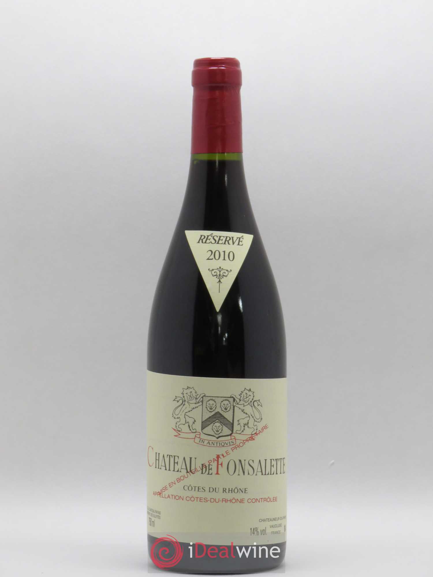 Côtes-du-Rhône Château de Fonsalette Emmanuel Reynaud 2010 - Lot de 1 bouteille - 0