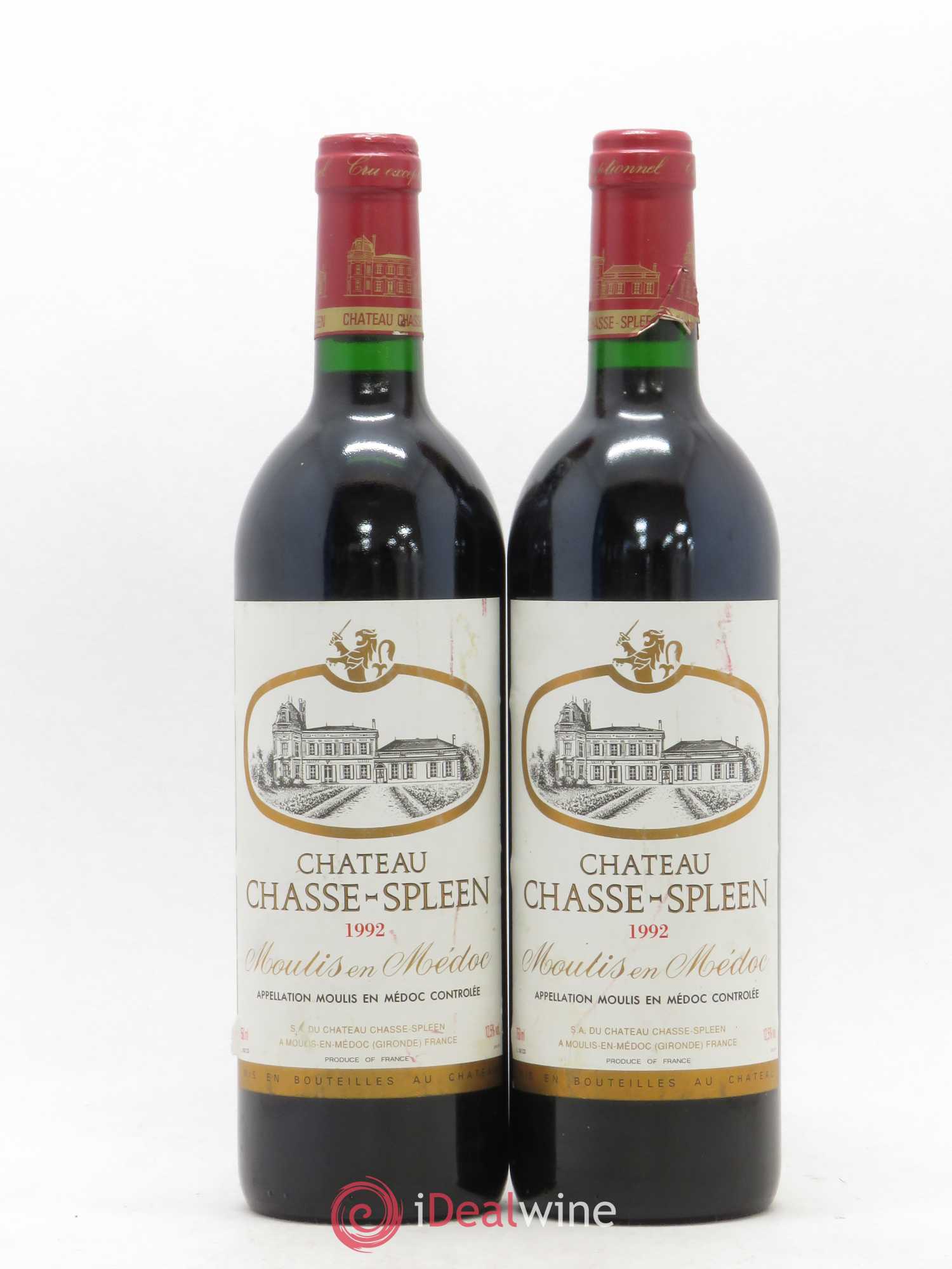Château Chasse Spleen 1992 - Lot de 2 bouteilles - 0