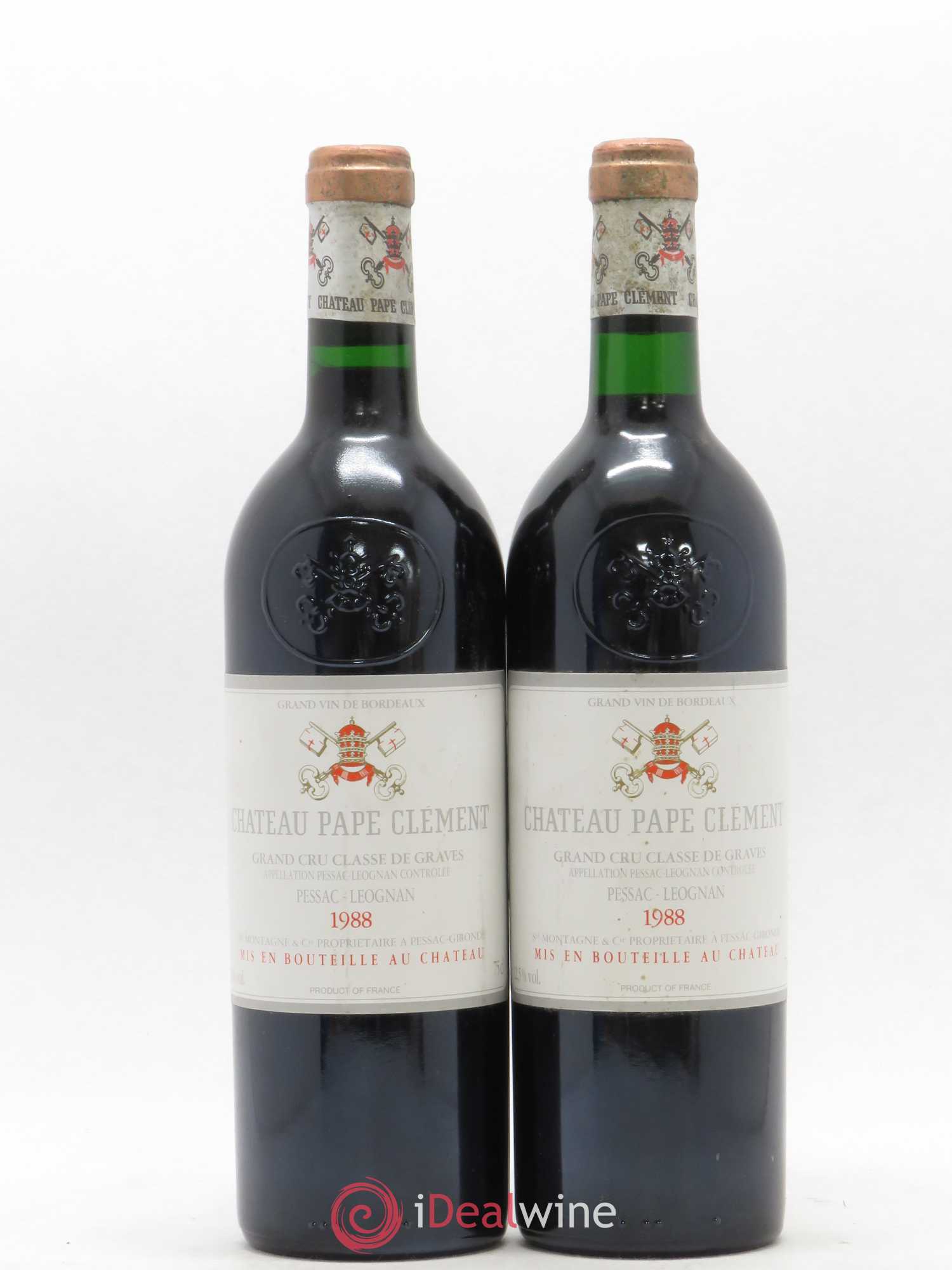 Château Pape Clément Cru Classé de Graves 1988 - Lot de 2 bouteilles - 0