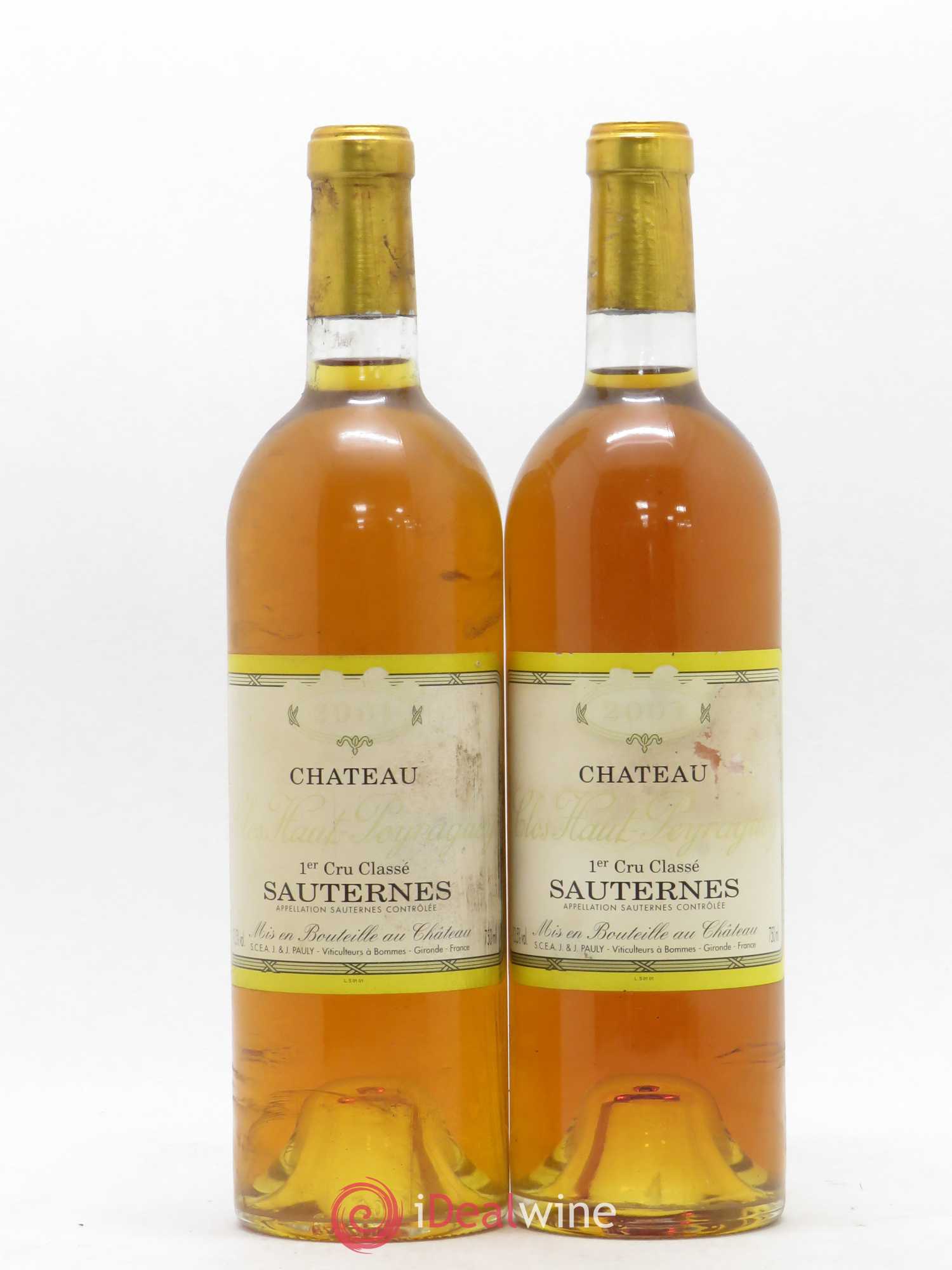 Clos Haut-Peyraguey 1er Grand Cru Classé 2001 - Lotto di 2 bottiglie - 0