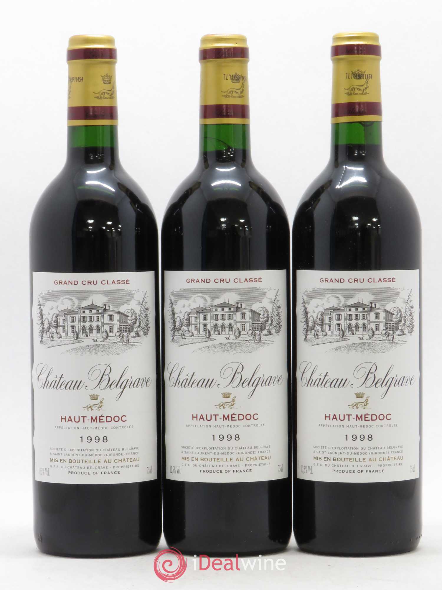 Château Belgrave 5ème Grand Cru Classé 1998 - Lot de 12 bouteilles - 2