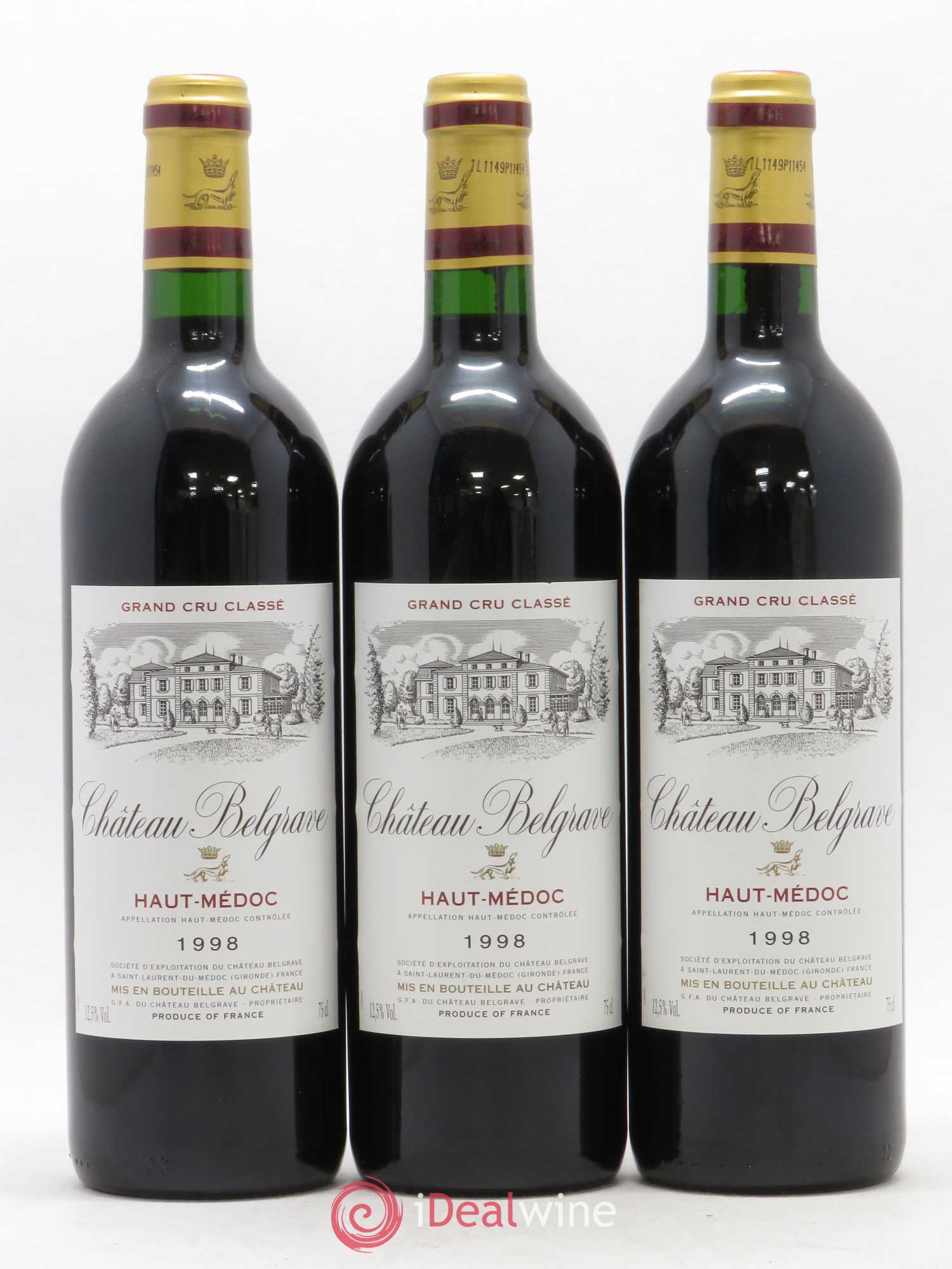 Château Belgrave 5ème Grand Cru Classé 1998 - Lot de 12 bouteilles - 3
