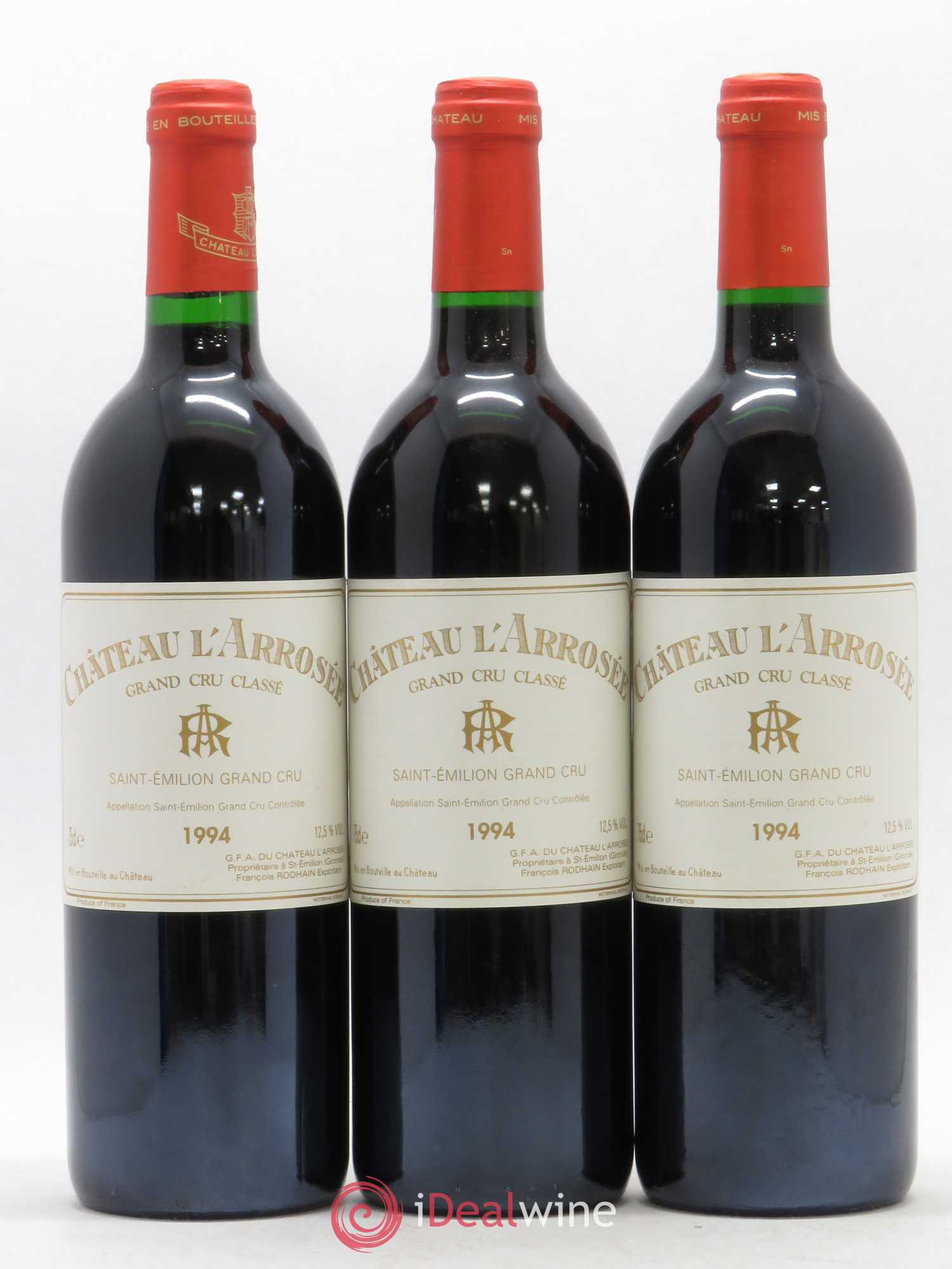 Château l' Arrosée Grand Cru Classé 1994 - Lot de 3 bouteilles - 0