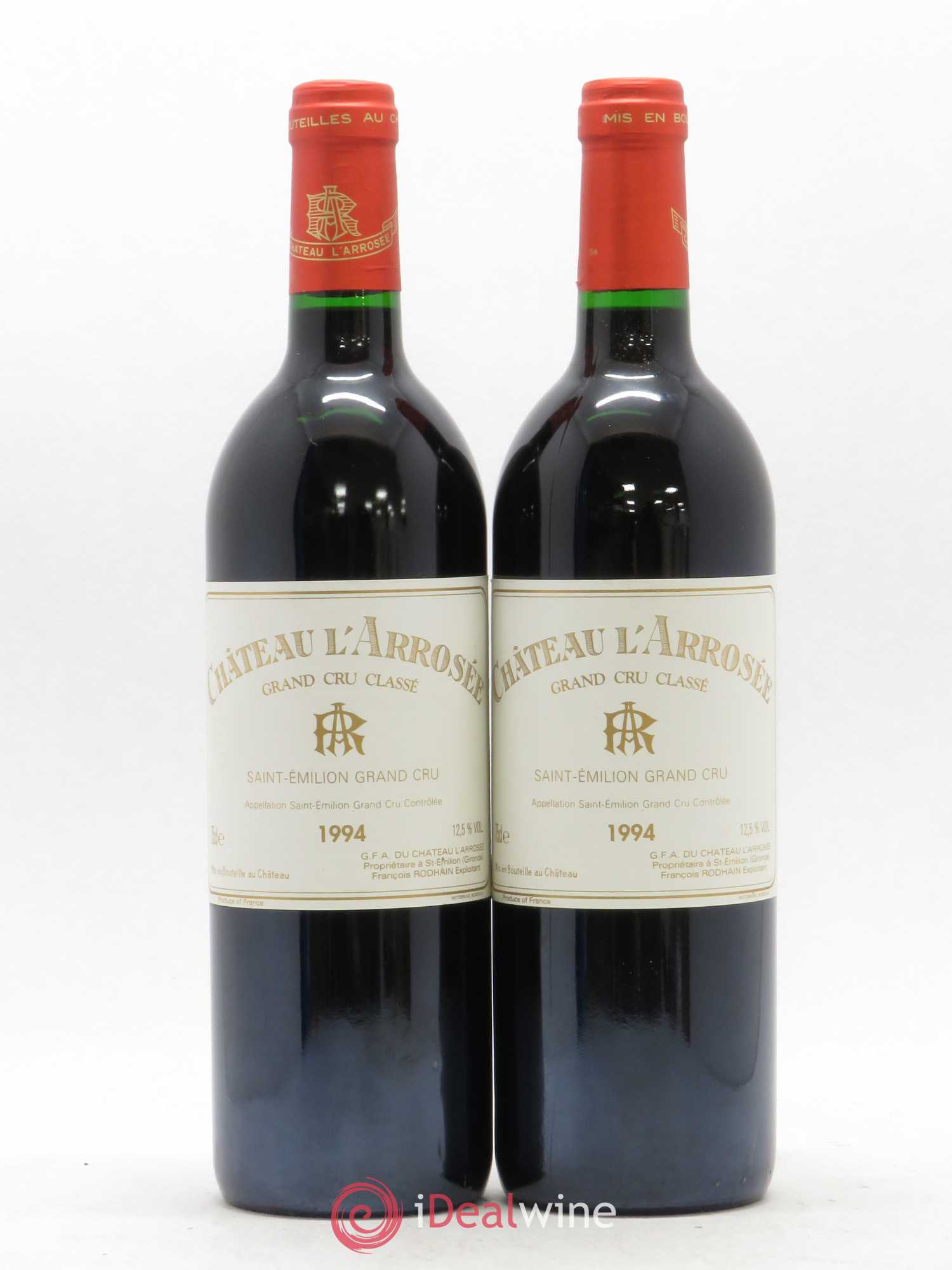 Château l' Arrosée Grand Cru Classé 1994 - Lot de 2 bouteilles - 0