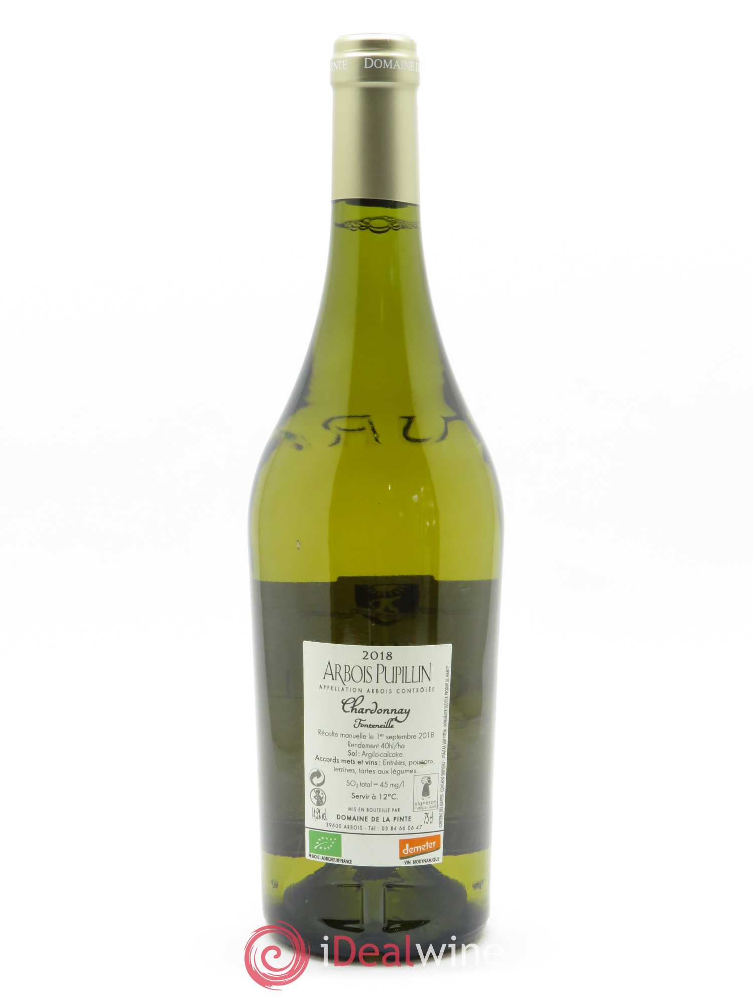 Arbois Pupillin Chardonnay Fonteneille Domaine de la Pinte 2018 - Lot of 1 bottle - 1