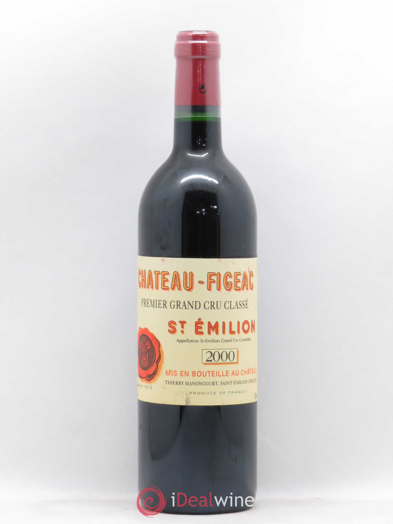 Château Figeac 1er Grand Cru Classé A 2000 - Lot de 1 bouteille - 0