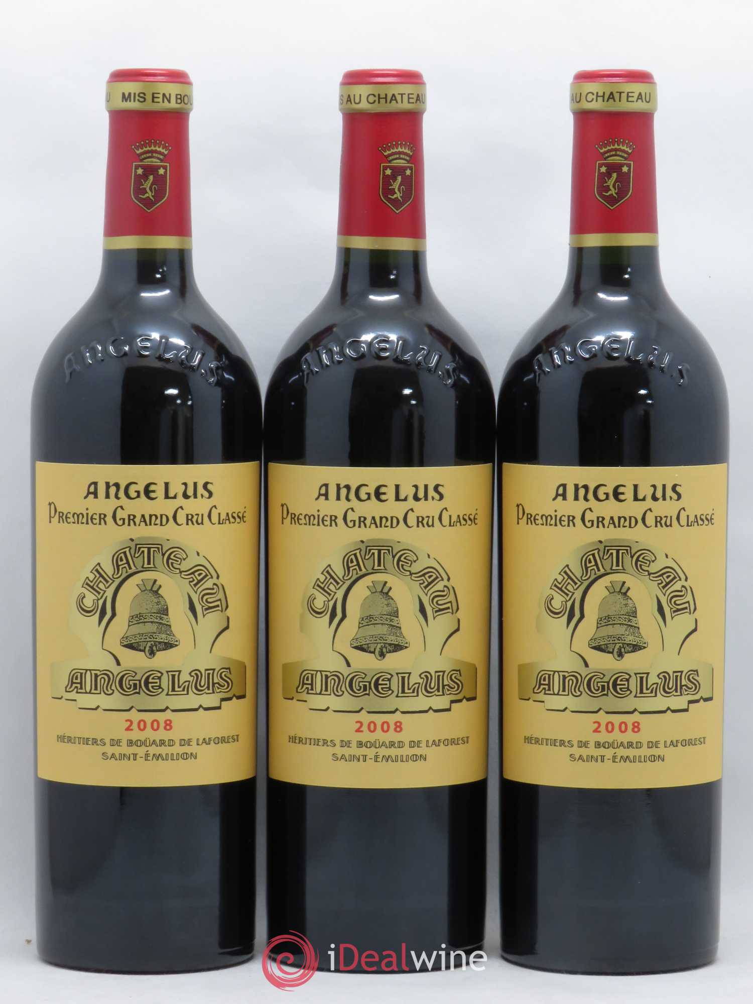 Château Angélus 1er Grand Cru Classé A 2008 - Lot de 3 bouteilles - 0