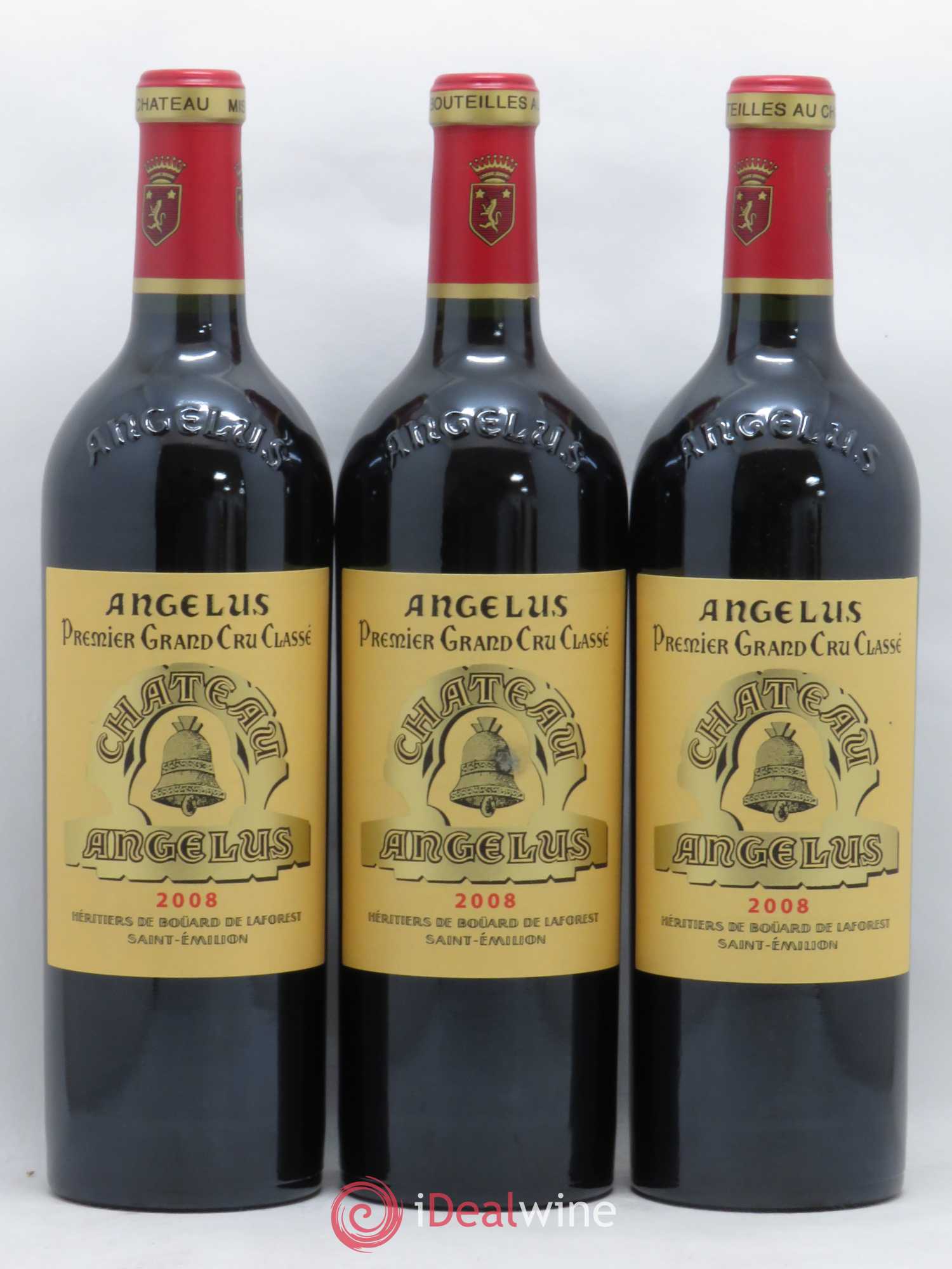 Château Angélus 1er Grand Cru Classé A 2008 - Lot de 3 bouteilles - 0