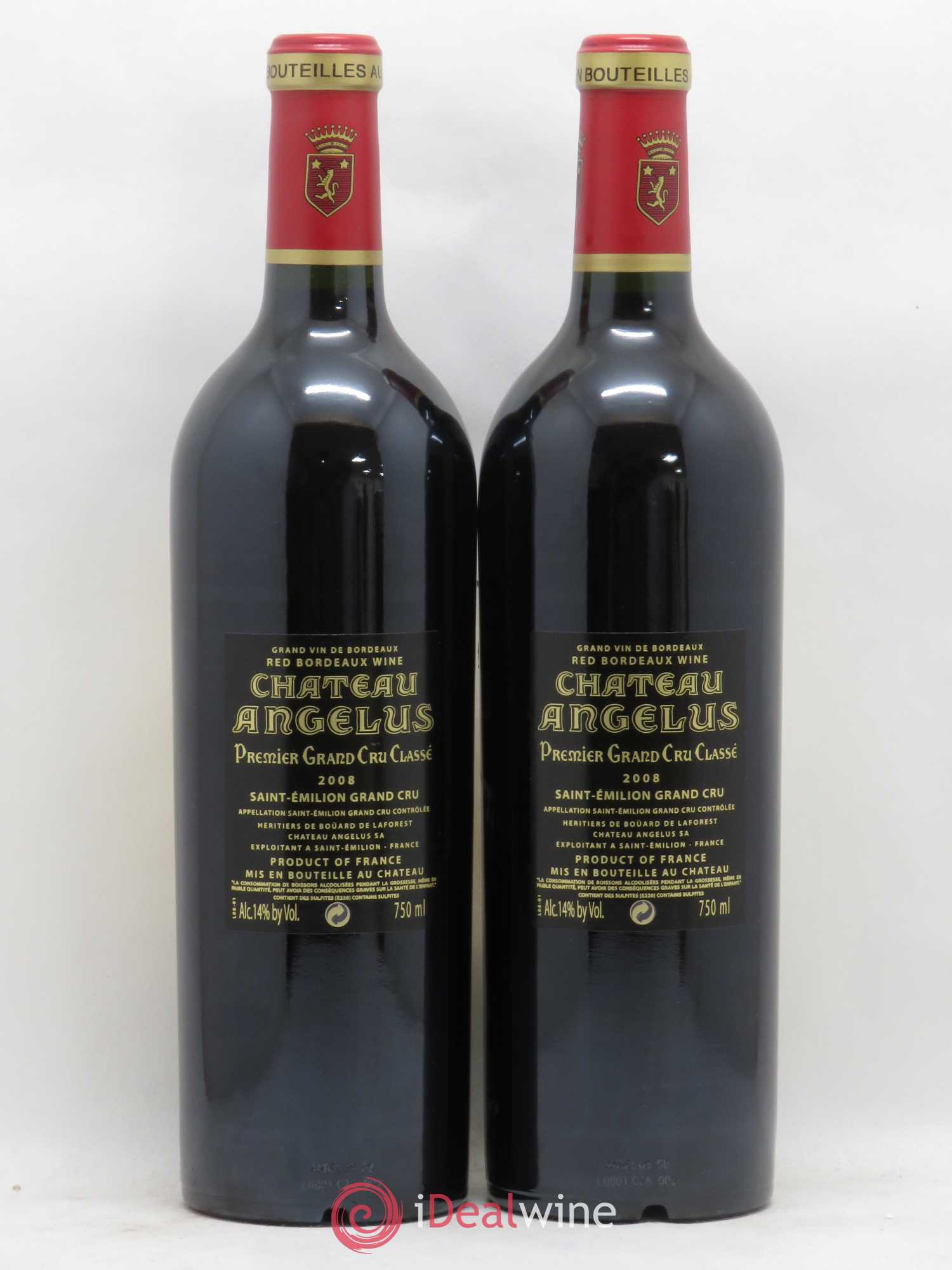 Château Angélus 1er Grand Cru Classé A 2008 - Lot de 2 bouteilles - 1