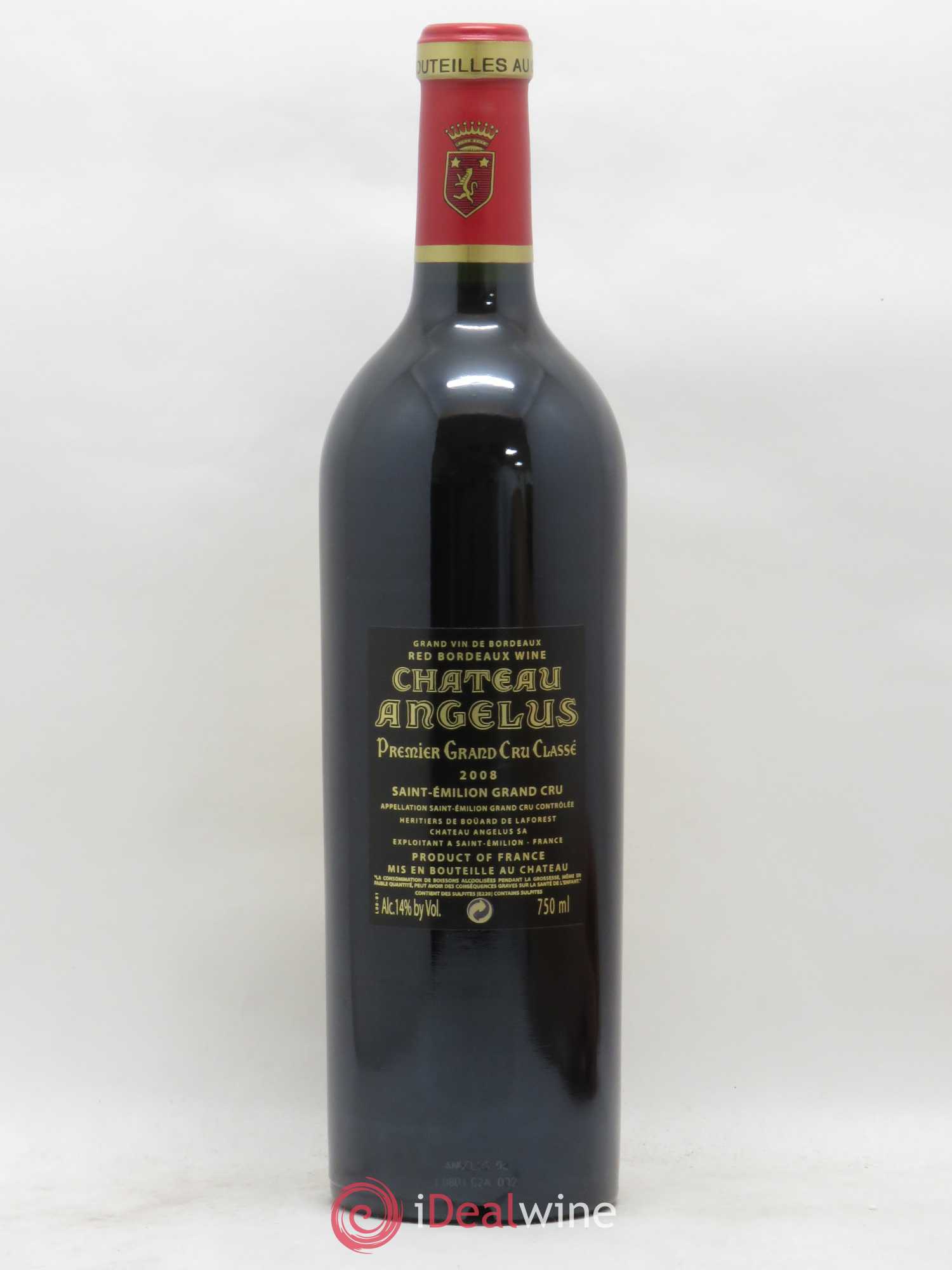 Château Angélus 1er Grand Cru Classé A 2008 - Lot de 1 bouteille - 1