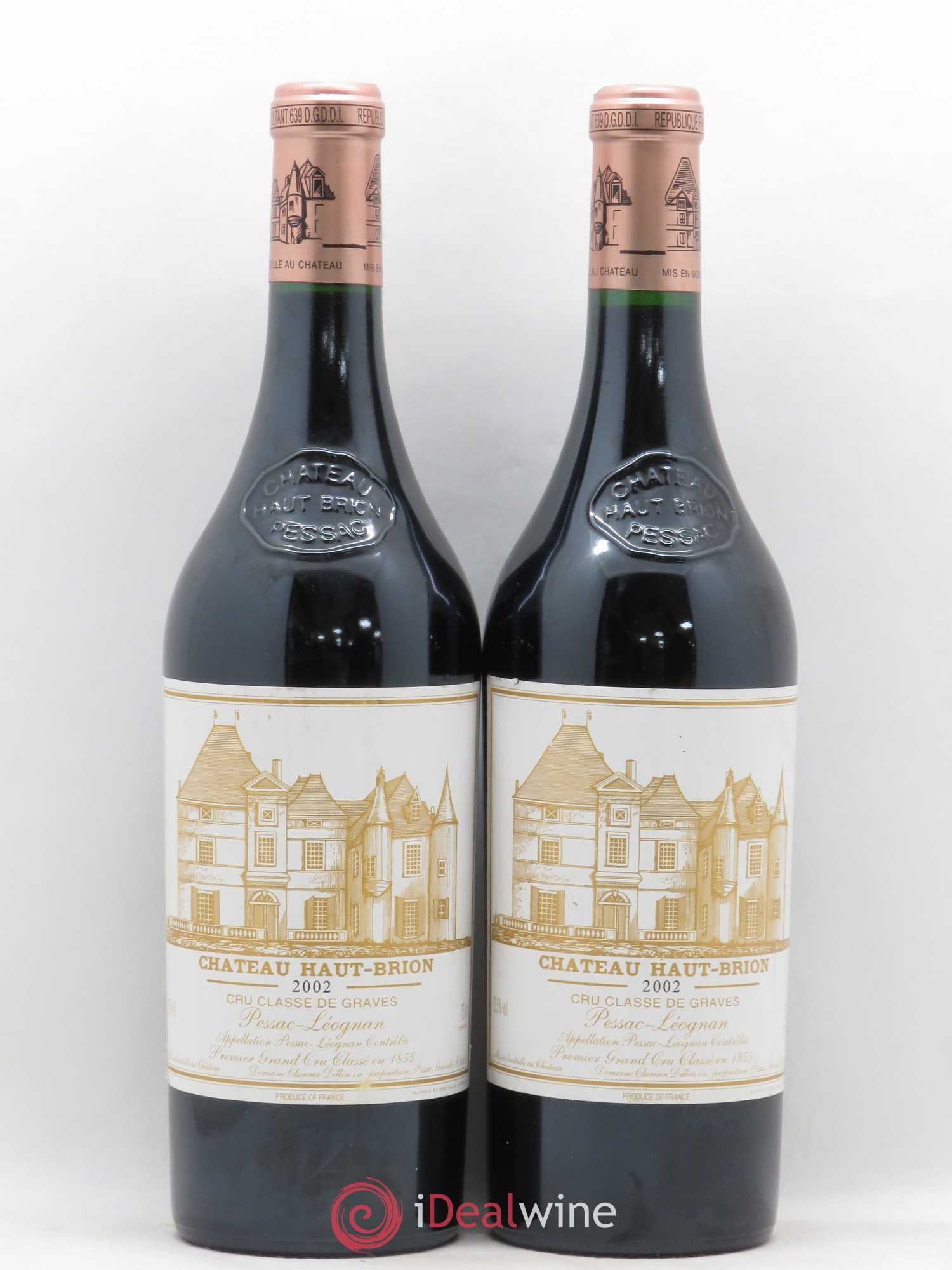 Château Haut Brion 1er Grand Cru Classé 2002 - Lot de 2 bouteilles - 0
