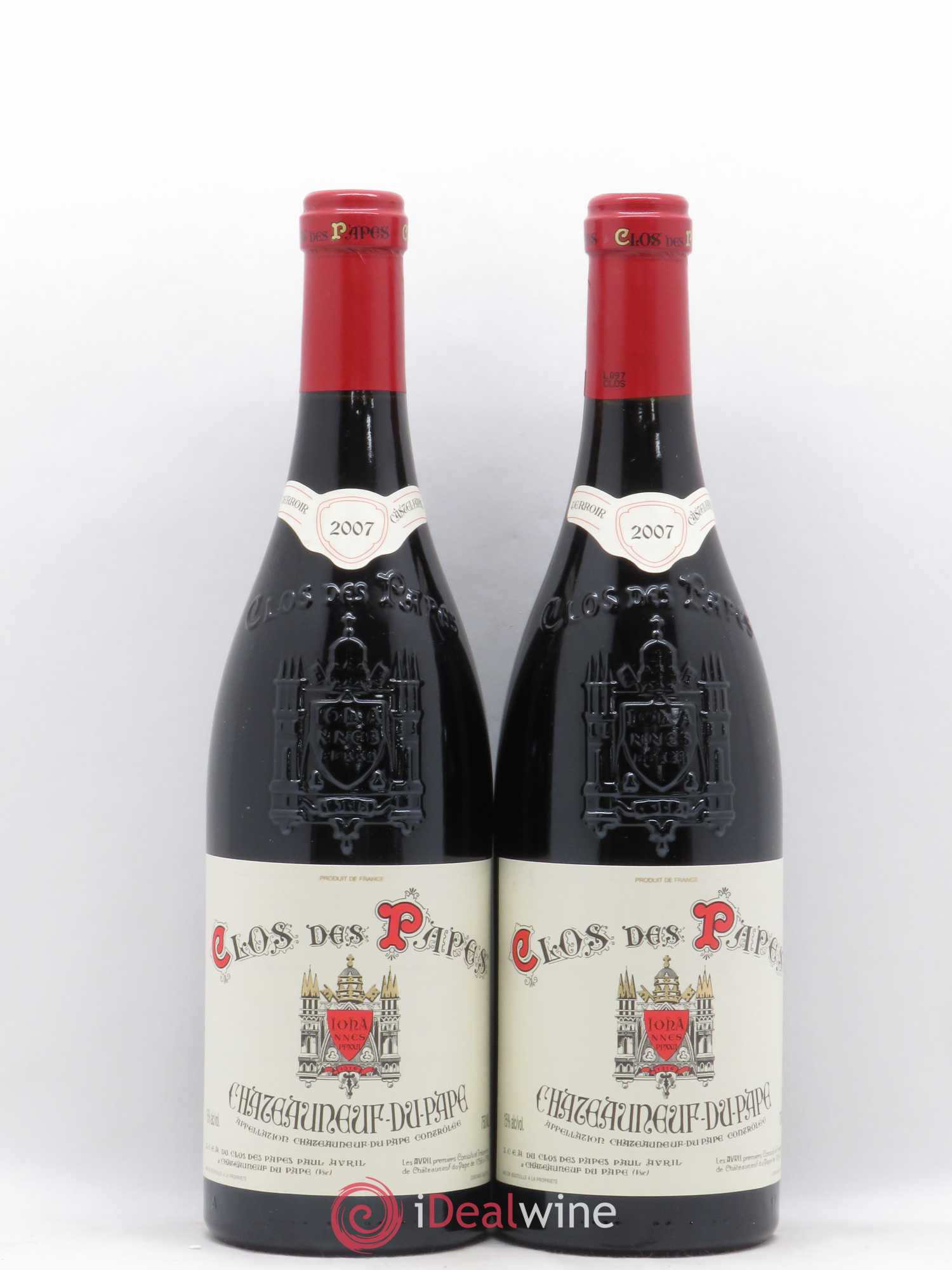 Châteauneuf-du-Pape Clos des Papes - Paul Avril 2007 - Lot de 2 bouteilles - 0