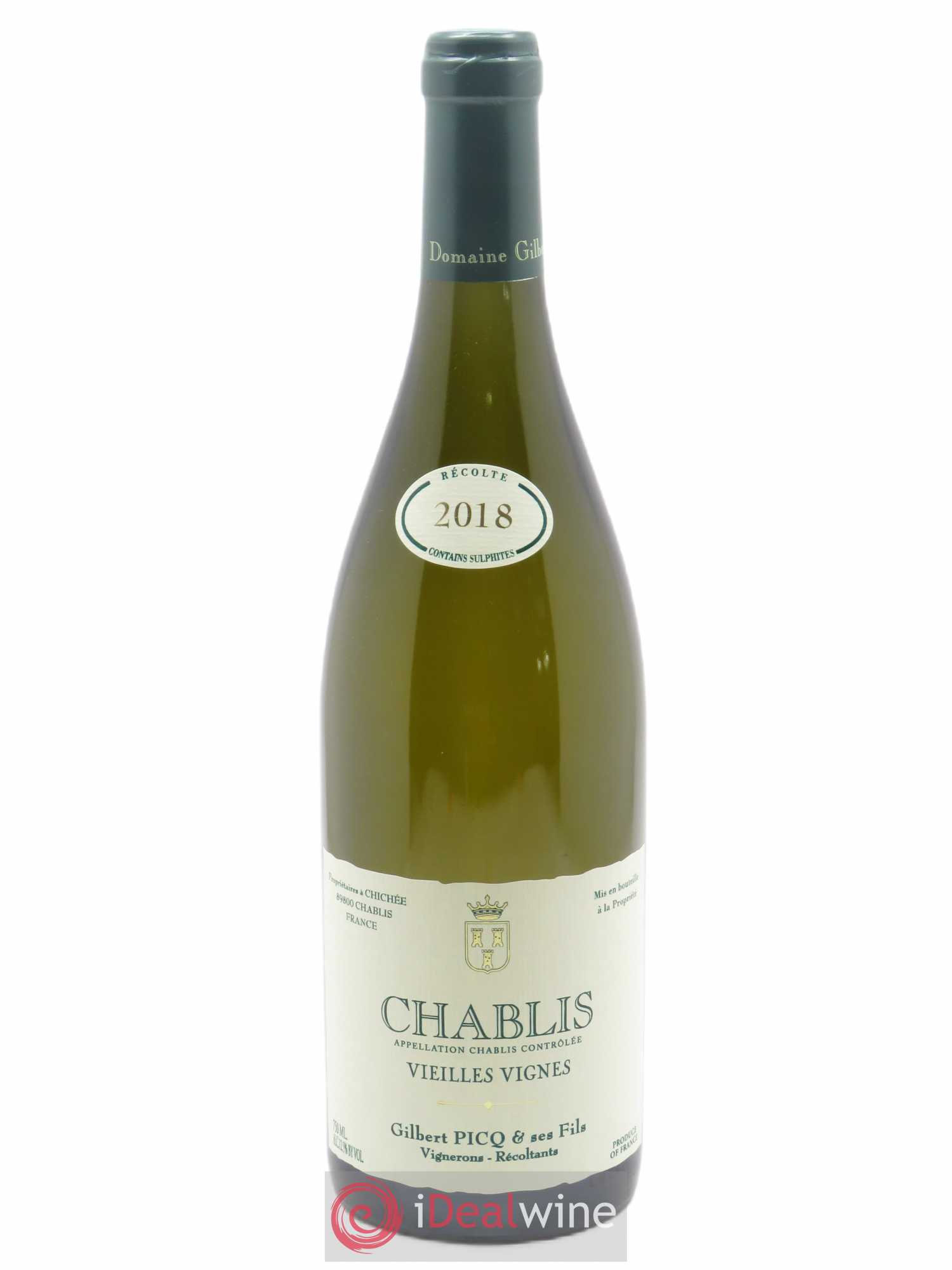 Chablis Vieilles vignes  Gilbert Picq et Fils 2018 - Lot de 1 bouteille - 0