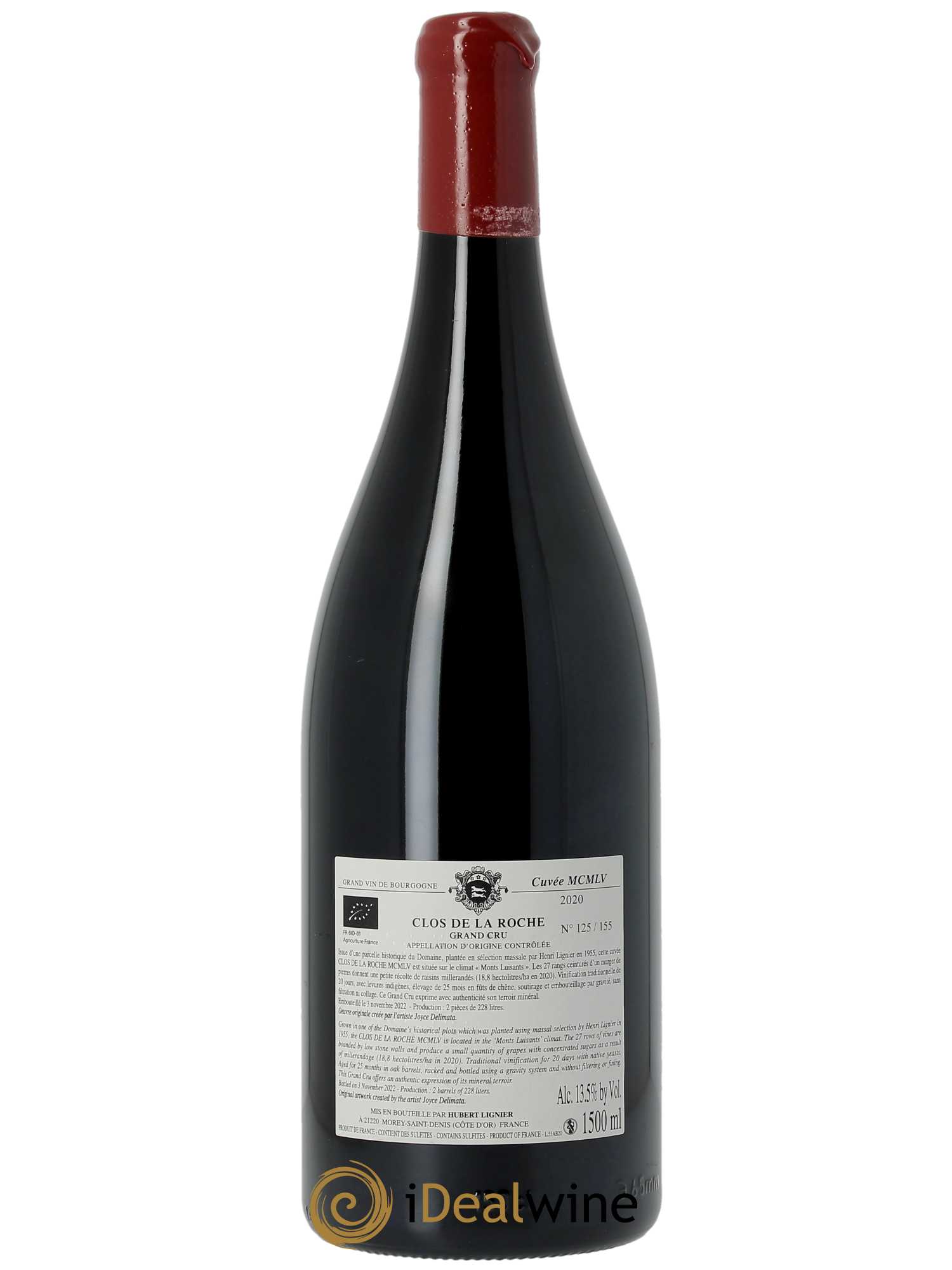 Clos de la Roche Grand Cru MCMLV Hubert Lignier (Domaine) 2020 - Lot de 1 magnum - 2