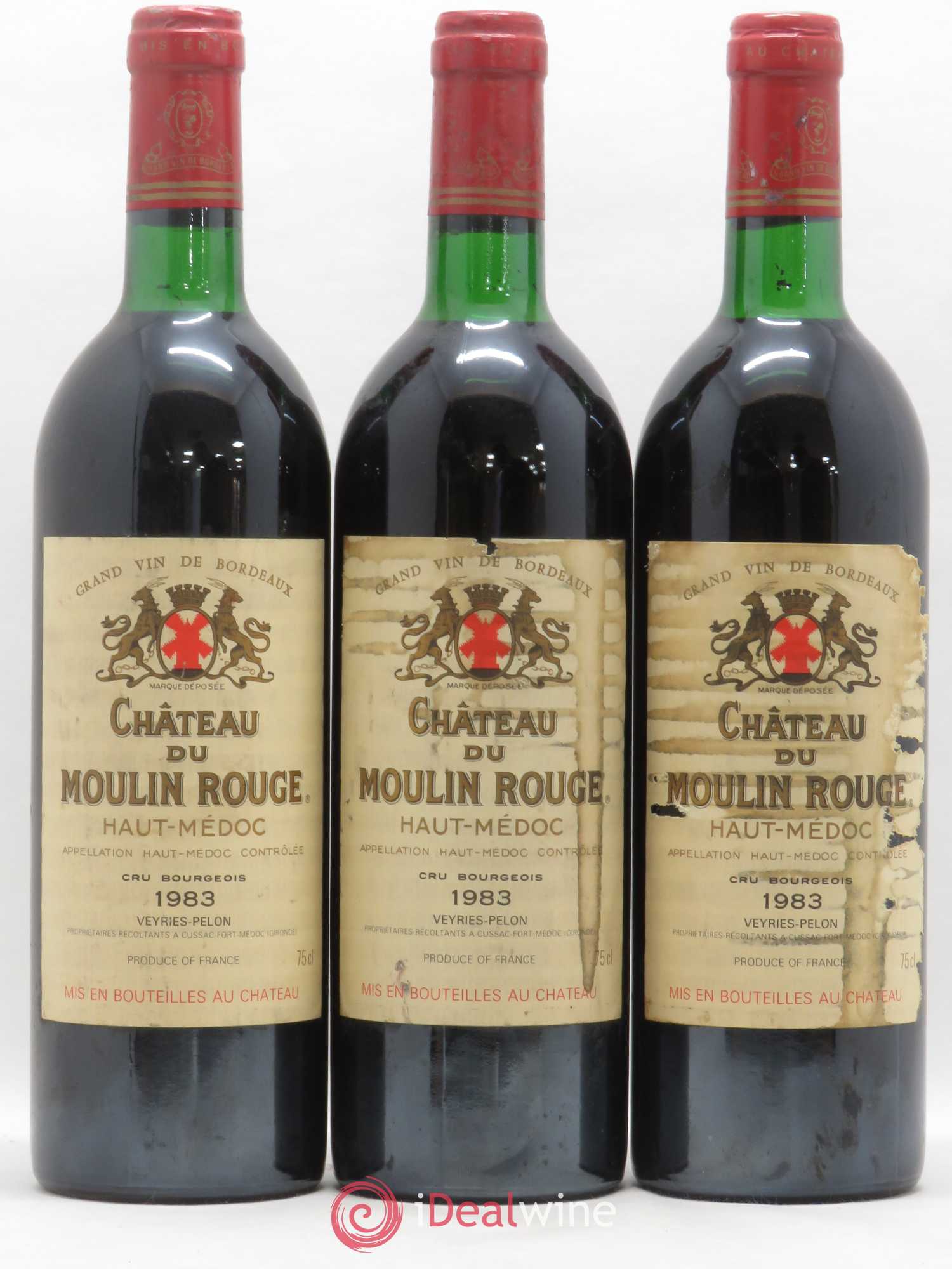 Château du Moulin Rouge Cru Bourgeois 1983 - Lot de 3 bouteilles - 0