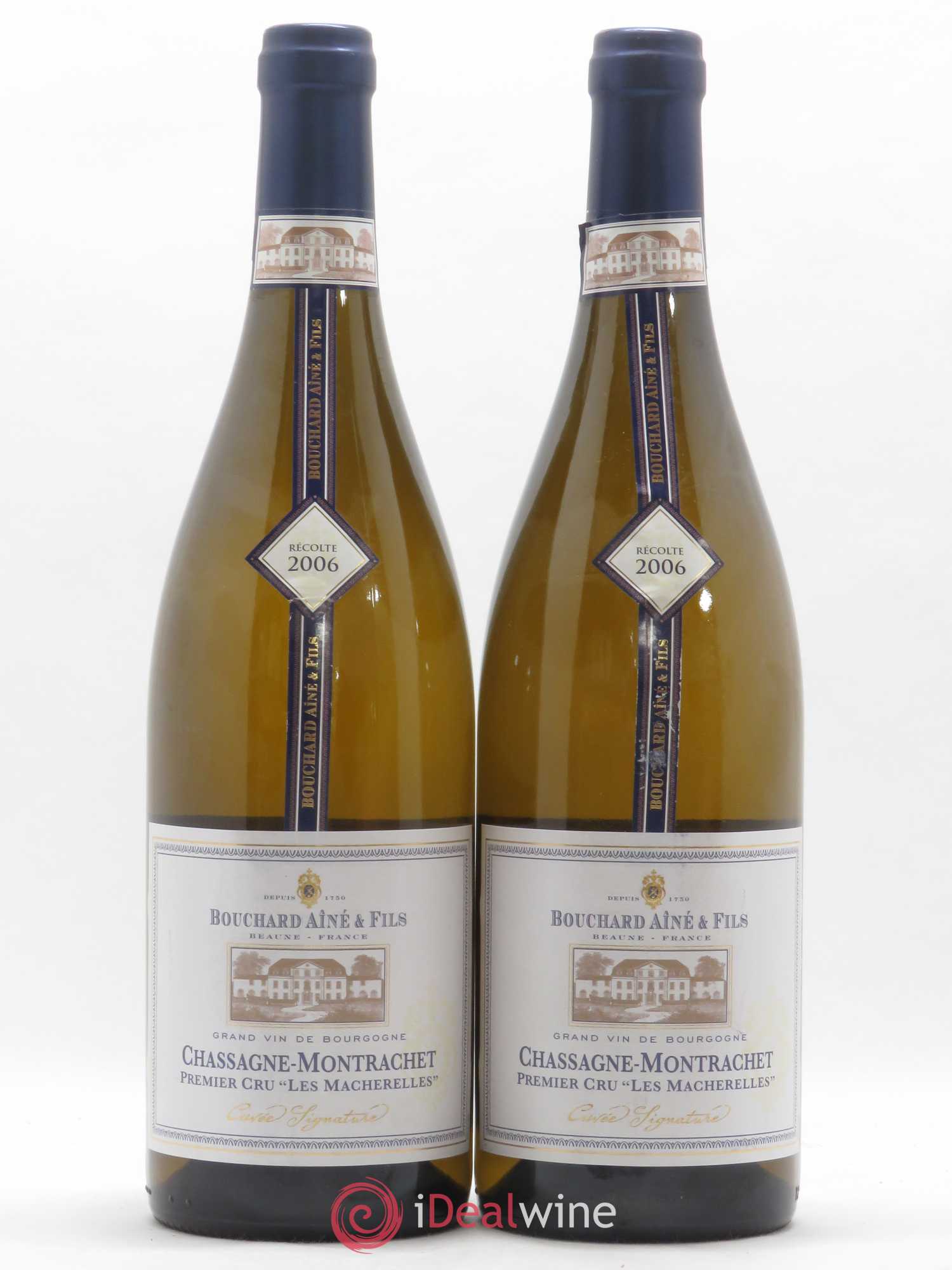 Chassagne-Montrachet 1er Cru Cuvée Signature Les Macherelles Bouchard Ainé & Fils 2006 - Posten von 2 Flaschen - 0
