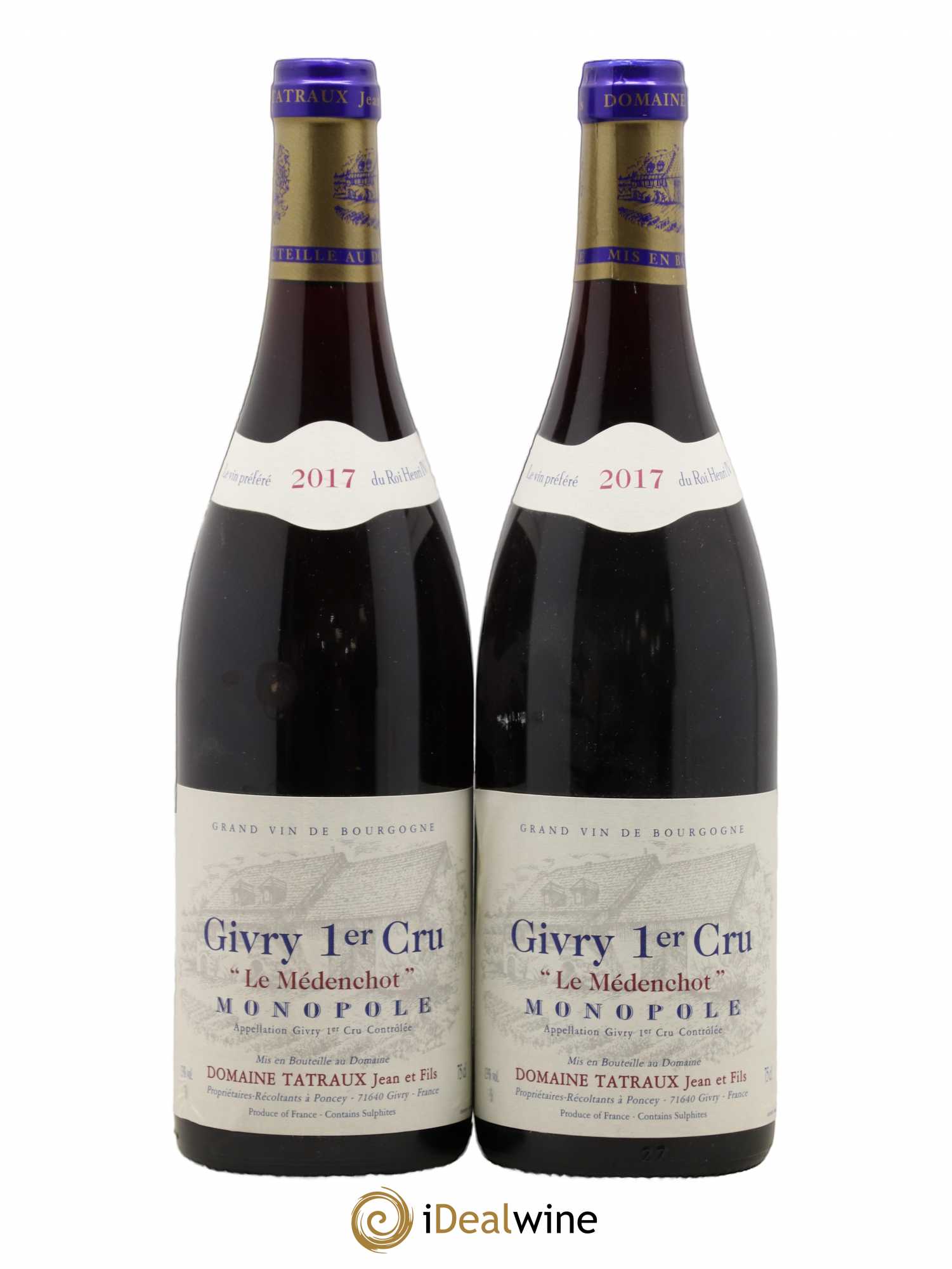 Givry 1er Cru Le Medenchont Domaine Tatraux 2017 - Posten von 2 Flaschen - 0