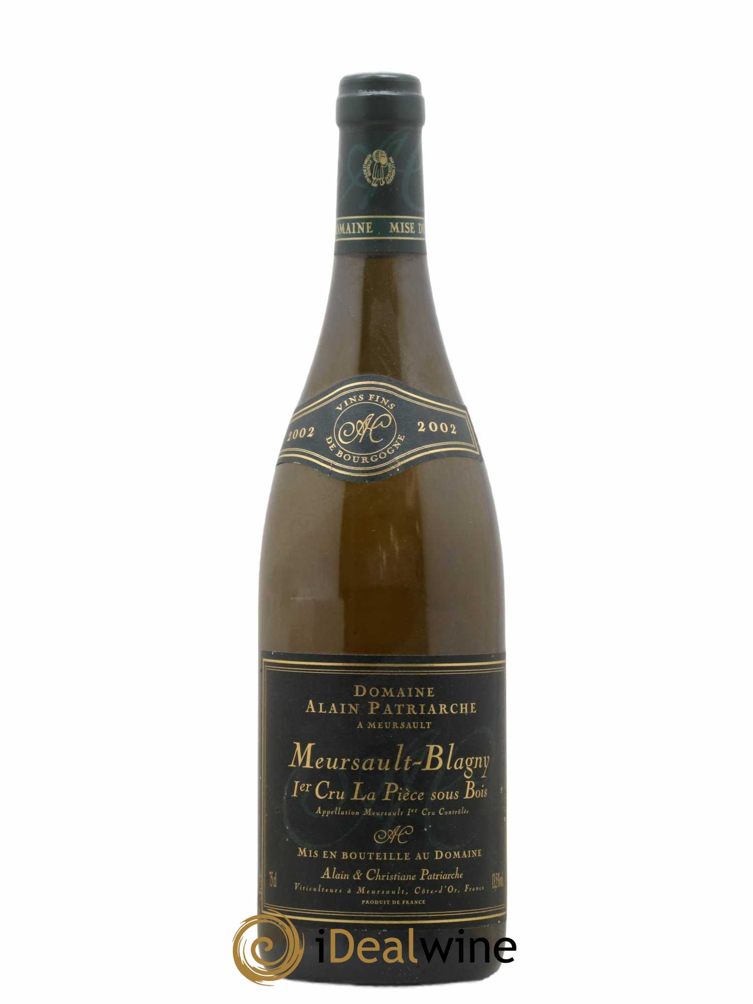 Meursault 1er Cru Blagny la pièce sous bois Domaine Alain Patricarche 2002 - Lot of 1 bottle - 0