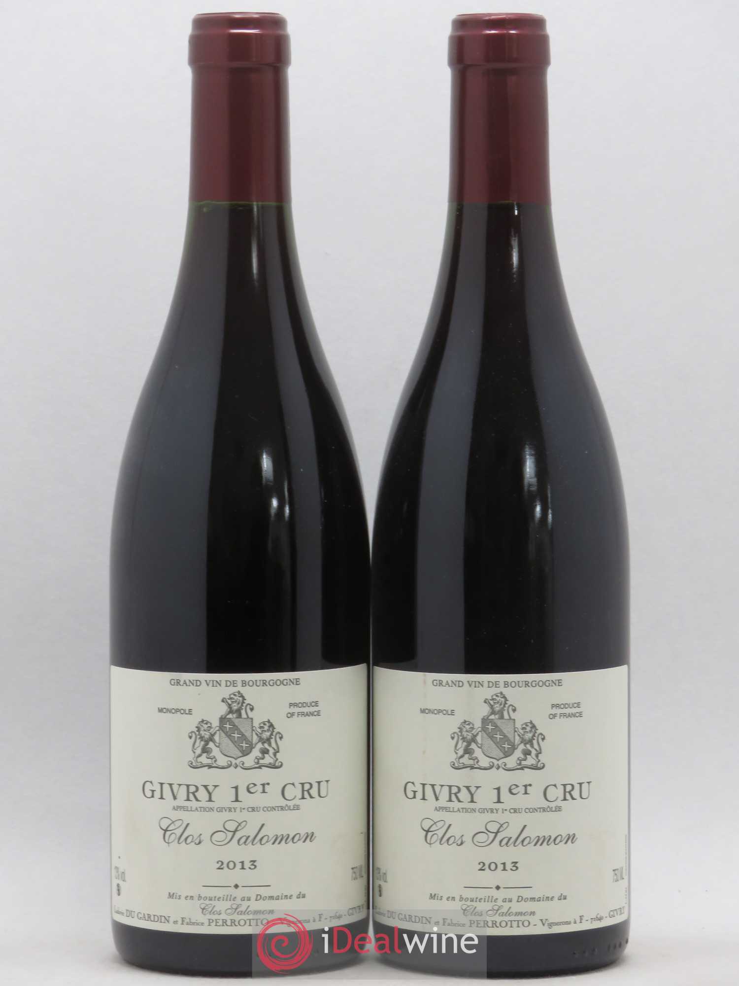 Givry 1er Cru Clos Salomon Ludovic du Gardin et Fabrice Perrotto 2013 - Posten von 2 Flaschen - 0