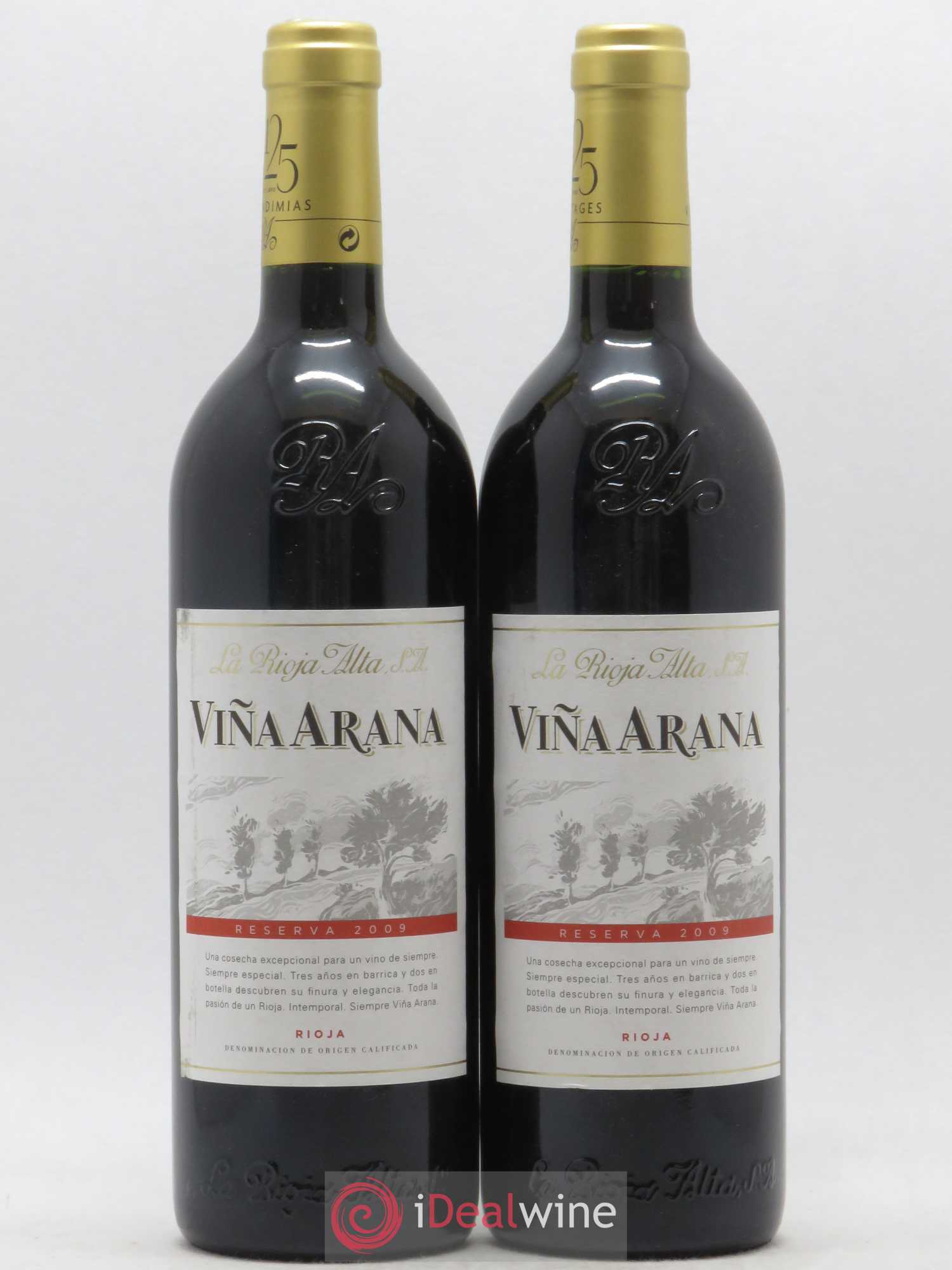 Rioja DOCa Vina Arana Reserva La Rioja Alta La Rioja Alta SA 2009 - Posten von 2 Flaschen - 0