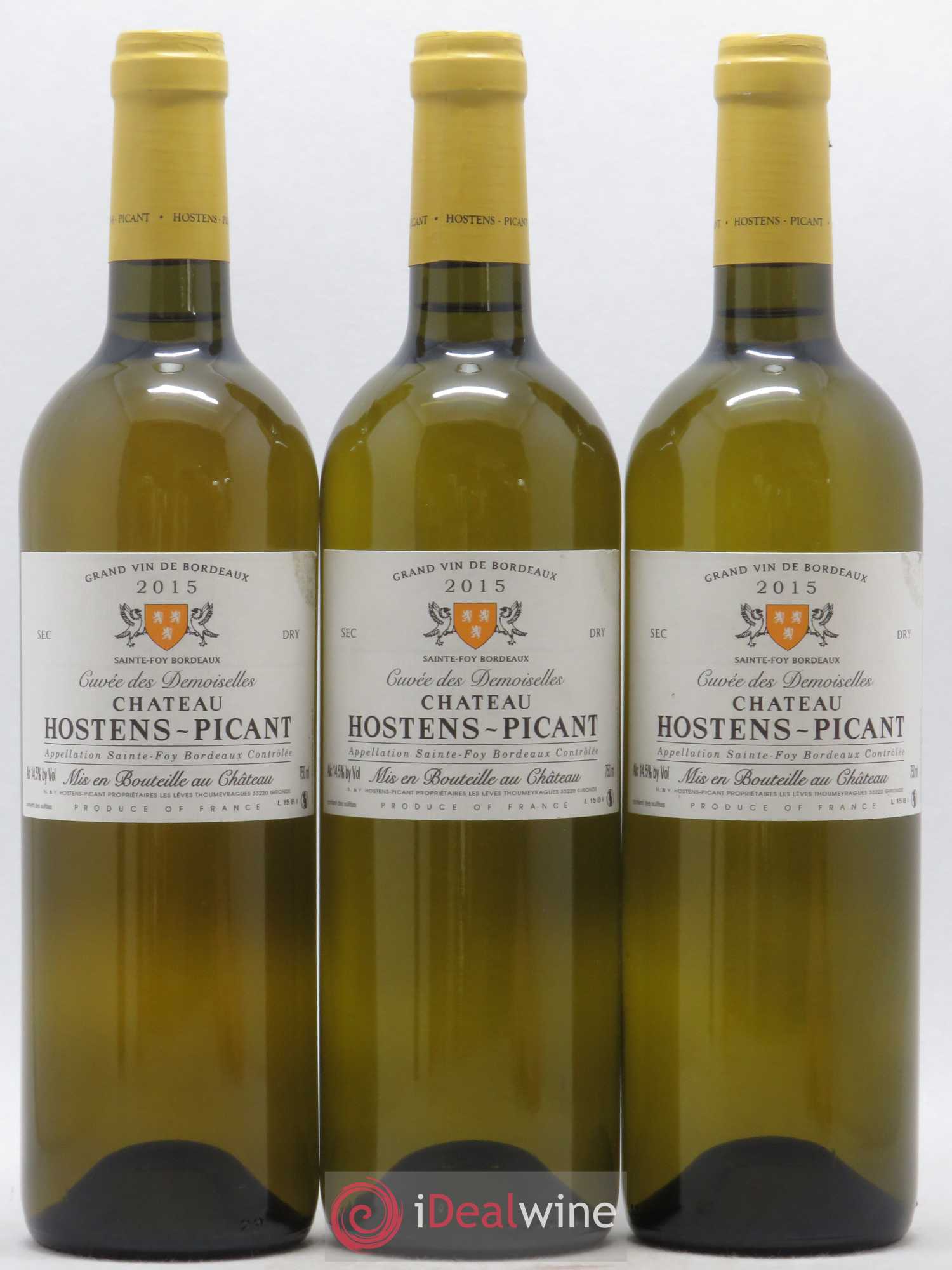 Bordeaux Sainte Foy Château Hostens Picant Cuvée des Demoiselles (sans prix de réserve) 2015 - Posten von 3 Flaschen - 0