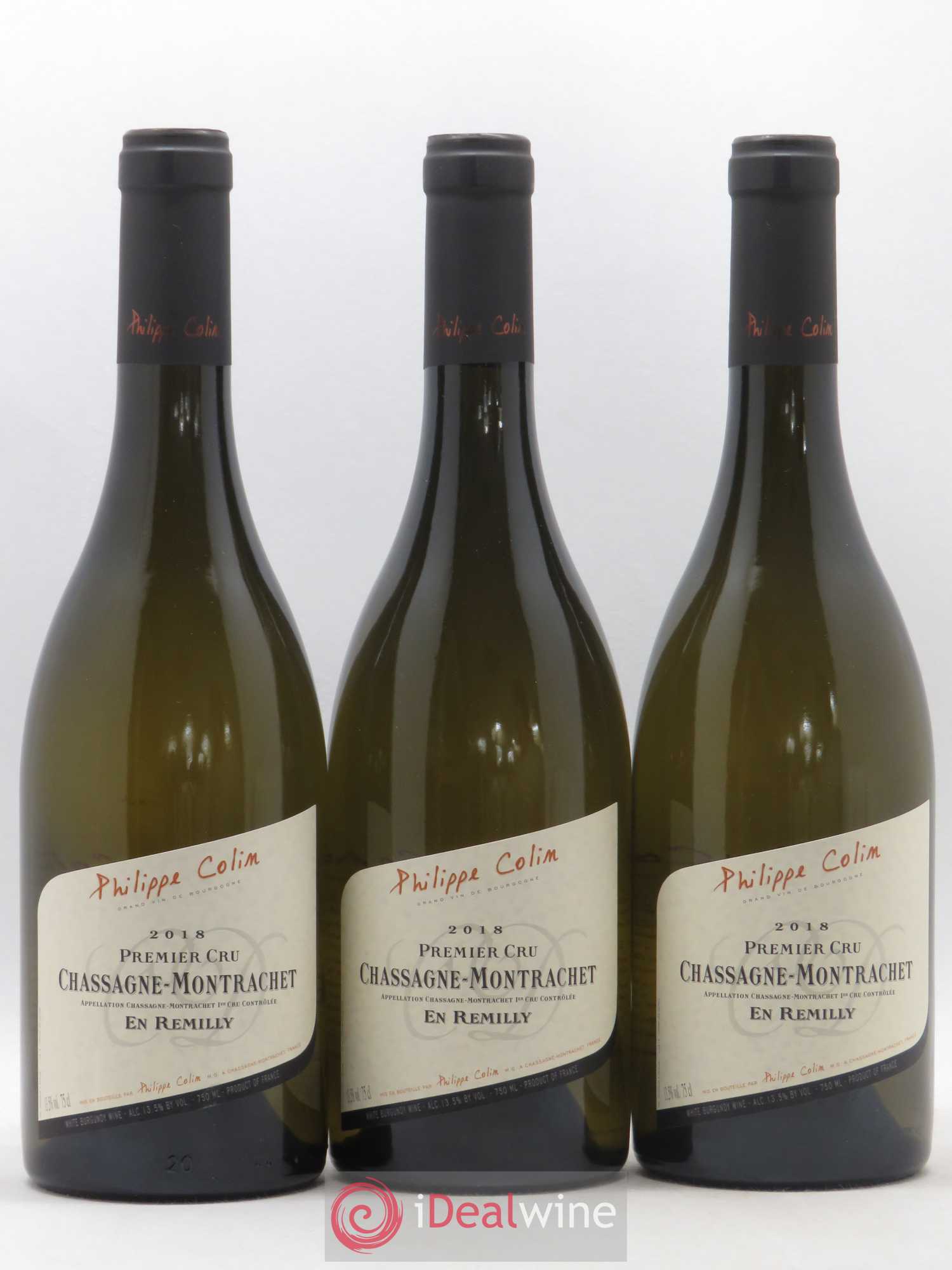 Chassagne-Montrachet 1er Cru En Remilly Philippe Colin 2018 - Lot de 3 bouteilles - 0