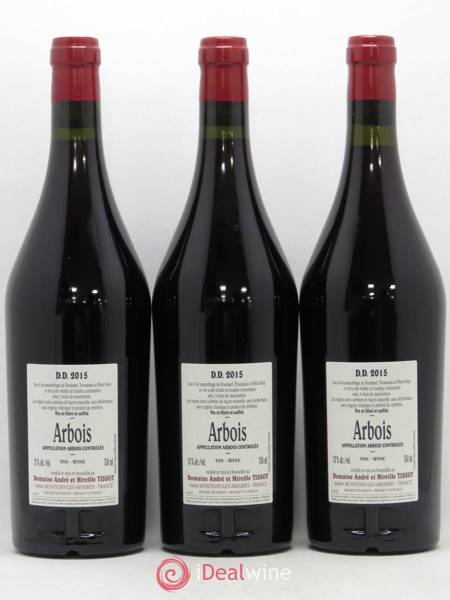 Arbois DD Bénédicte et Stéphane Tissot 2015 - Lot de 3 bouteilles - 1