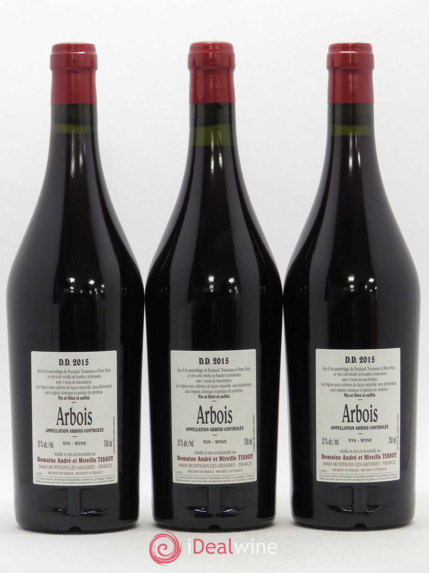 Arbois DD Bénédicte et Stéphane Tissot 2015 - Lot de 3 bouteilles - 1
