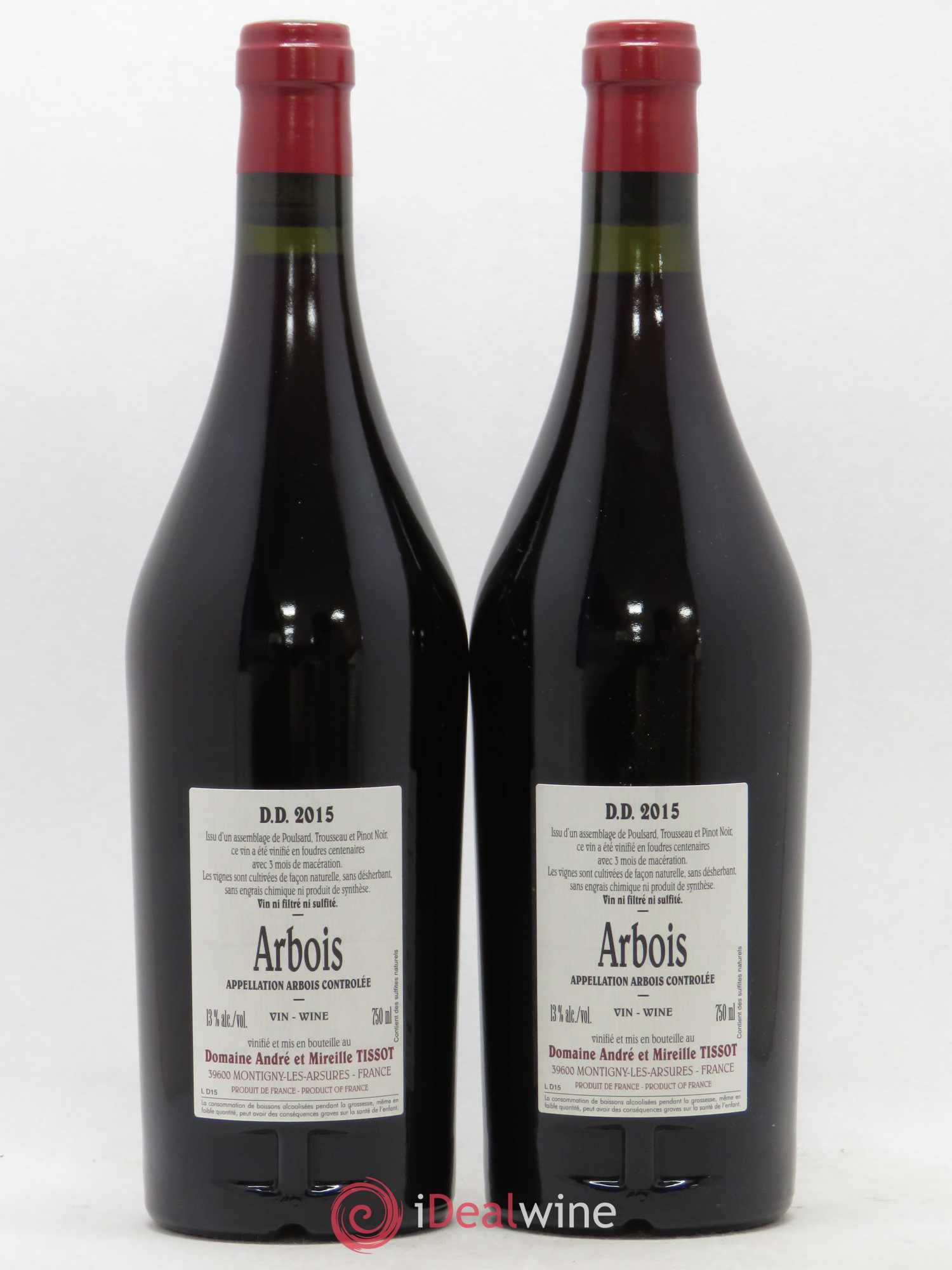 Arbois DD Bénédicte et Stéphane Tissot 2015 - Lot de 2 bouteilles - 1