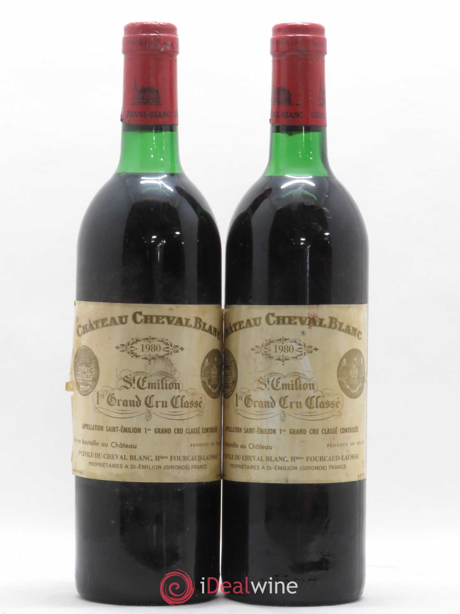 Château Cheval Blanc 1er Grand Cru Classé A 1980 - Lot de 2 bouteilles - 0