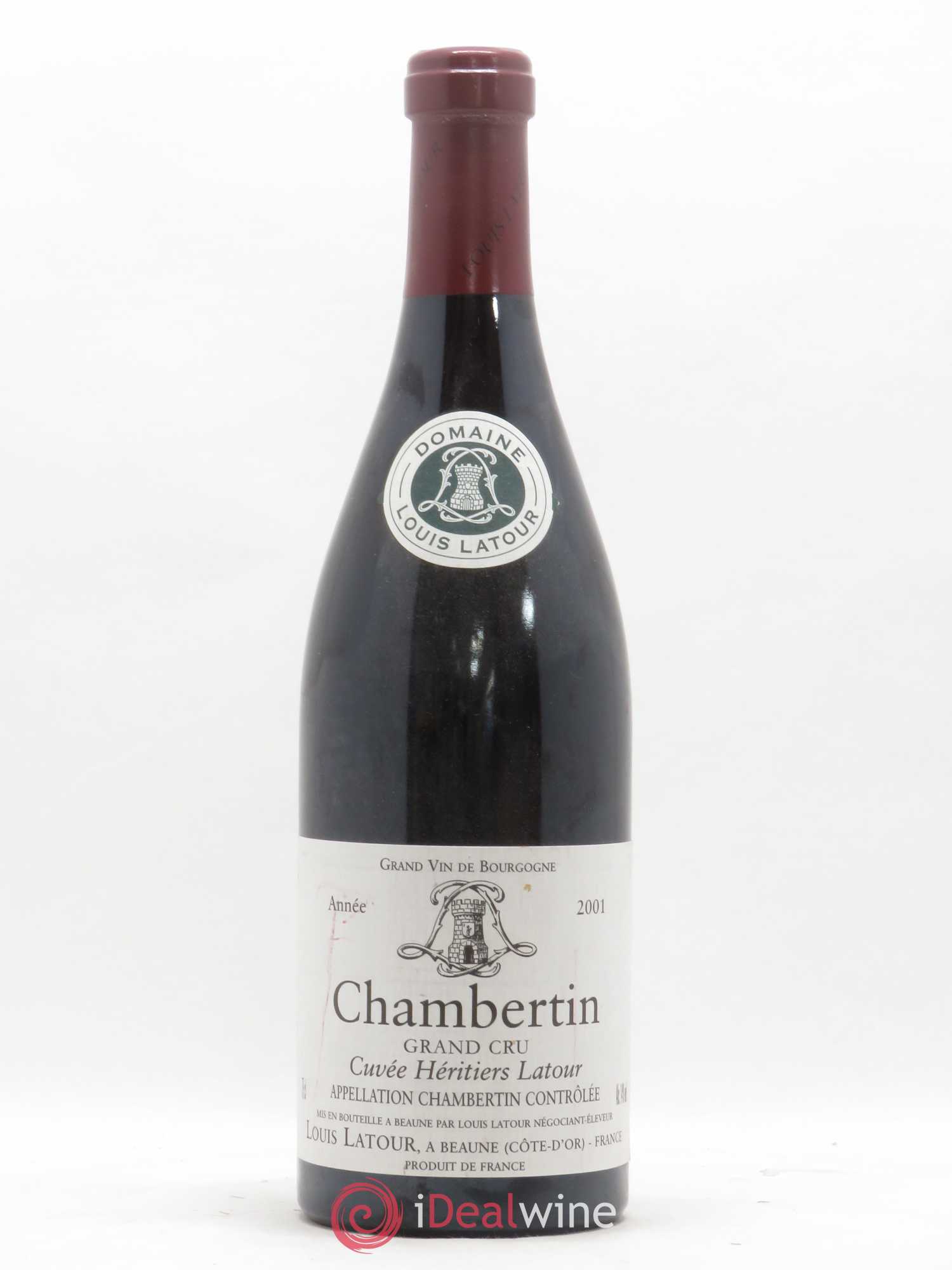 Chambertin Grand Cru Cuvée Héritiers Latour Louis Latour 2001 - Lot de 1 bouteille - 0