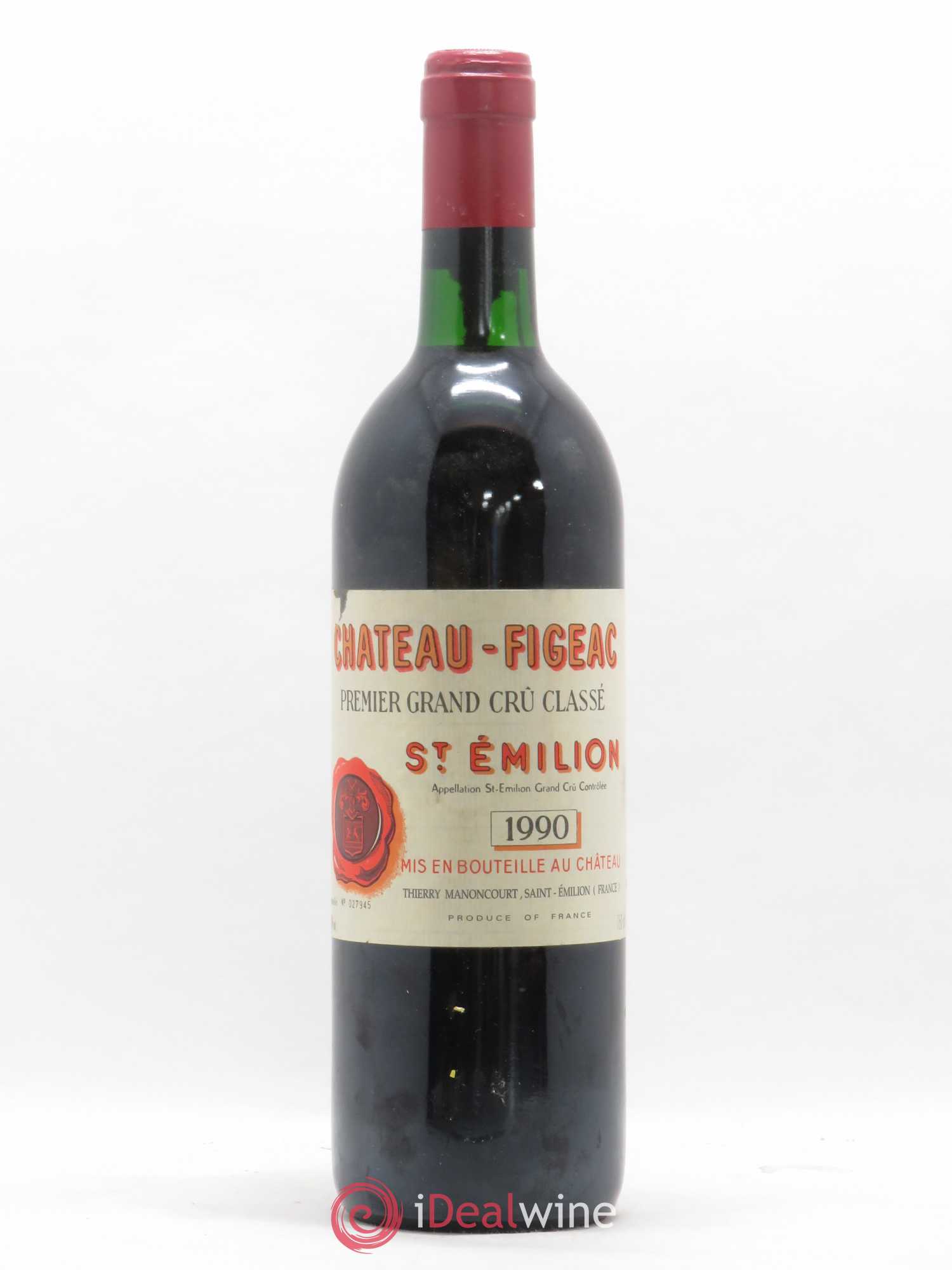 Château Figeac 1er Grand Cru Classé A 1990 - Lot de 1 bouteille - 0