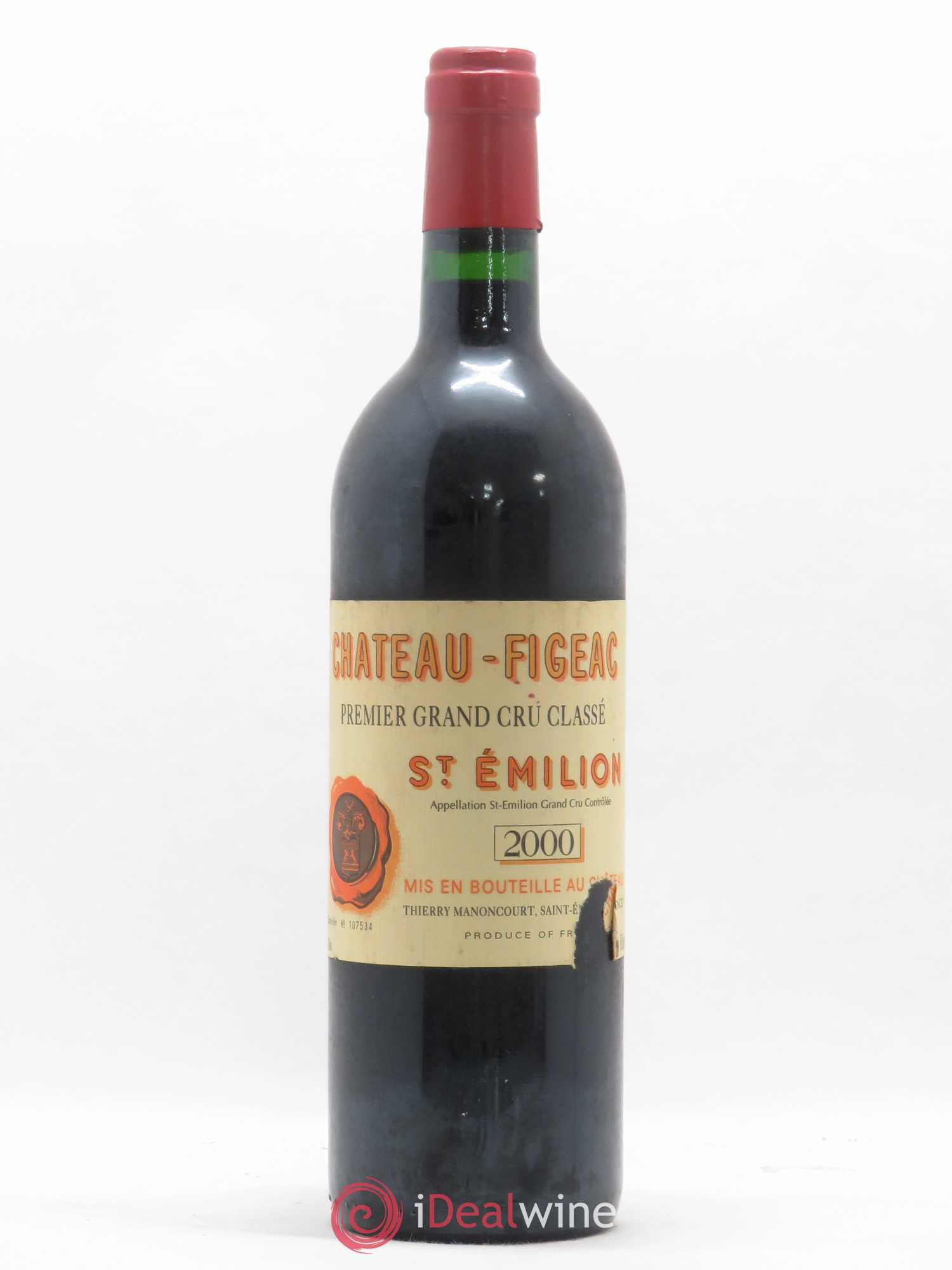 Château Figeac 1er Grand Cru Classé A 2000 - Lot de 1 bouteille - 0