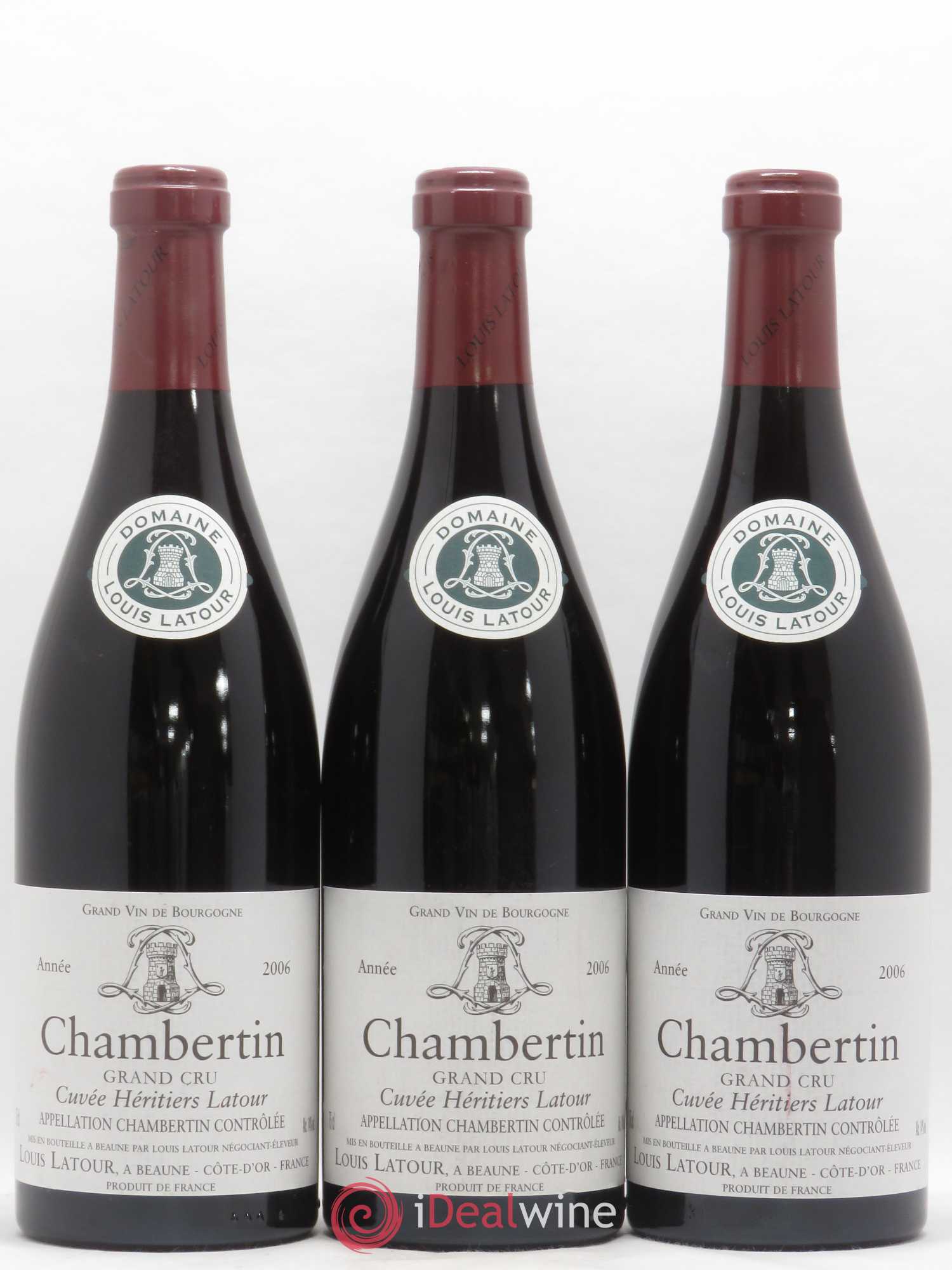 Chambertin Grand Cru Cuvée Héritiers Latour Louis Latour 2006 - Lot de 3 bouteilles - 0